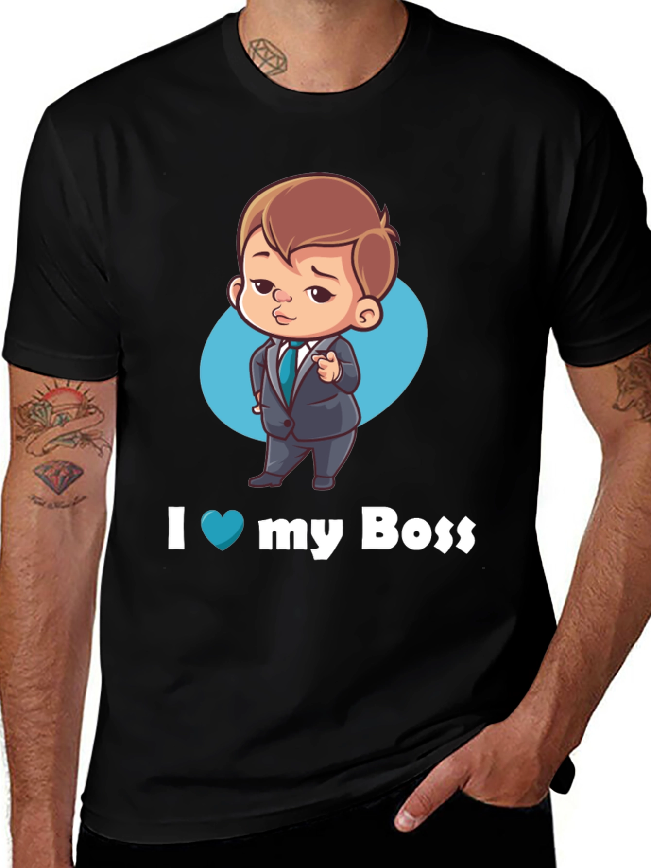 I Heart My Boss T-Shirt - Cartoon Baby Boss Design