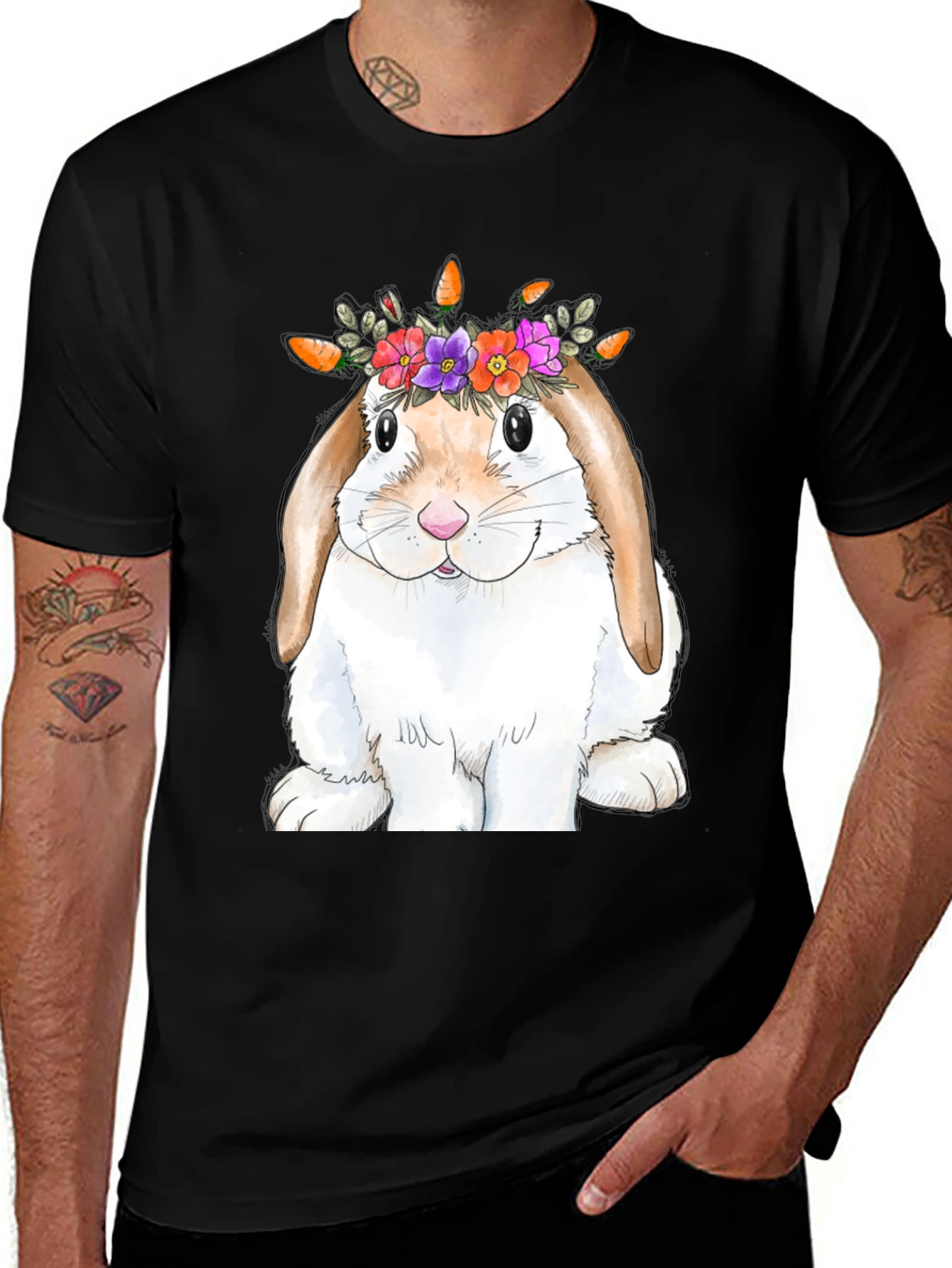 Variant 24 of Bunny Flower Crown Graphic Tee