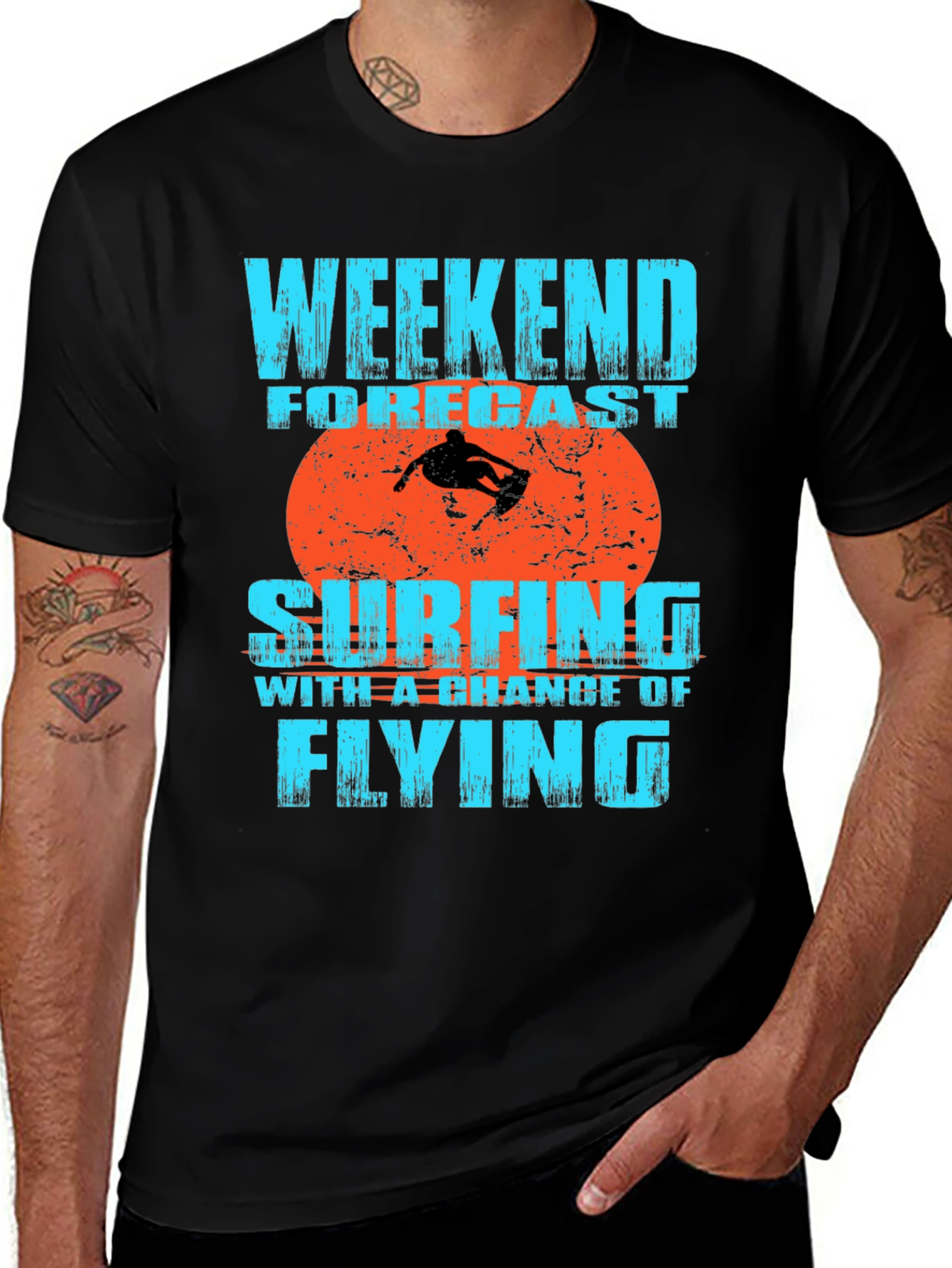 Variant 10 of Weekend Forecast Surfing Graphic T-Shirt
