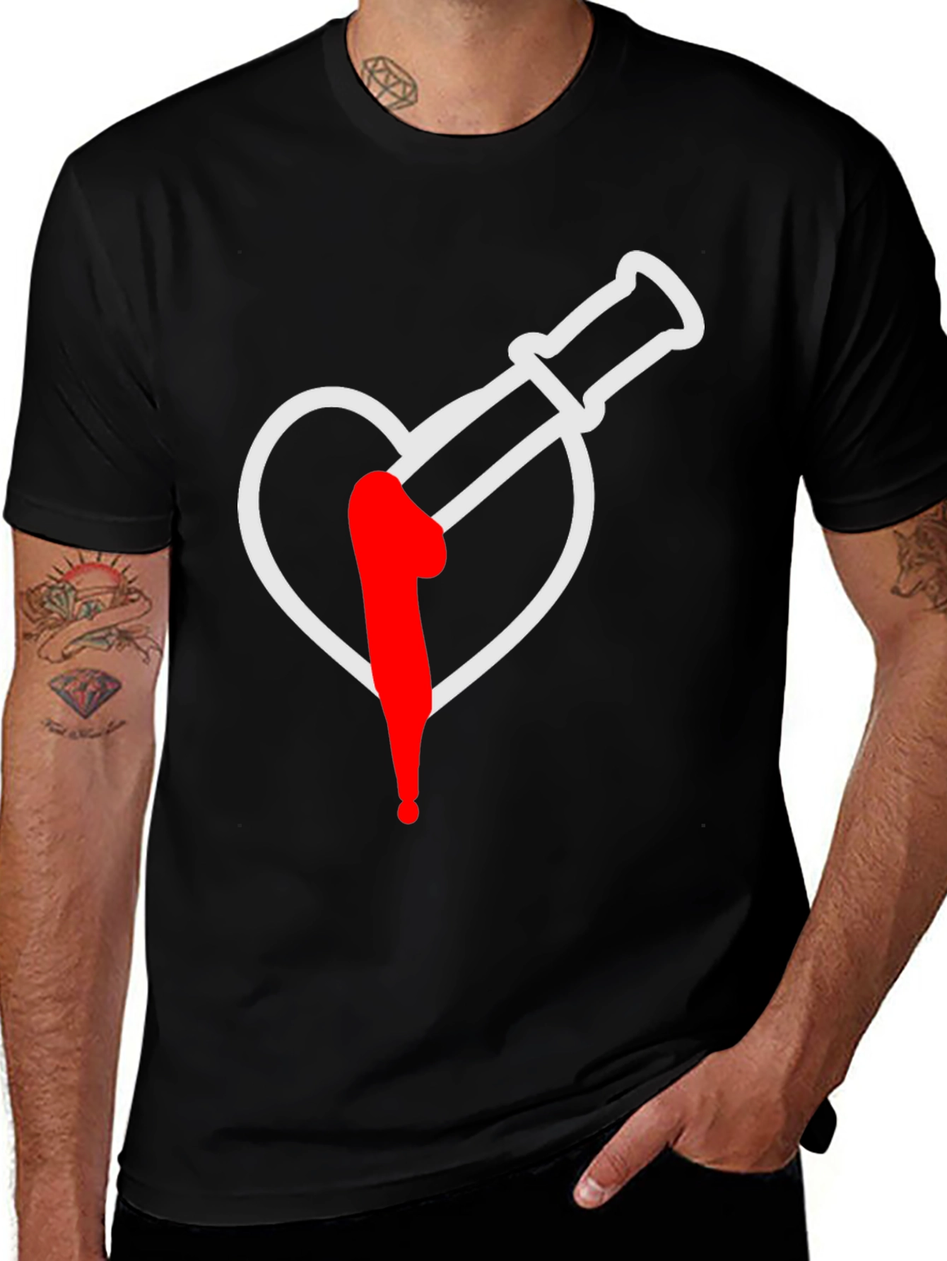 Variant 28 of Heart Syringe Graphic Tee