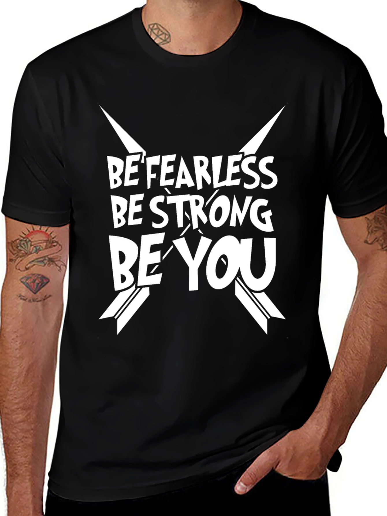Variant 26 of Be Fearless Graphic Tee - Black