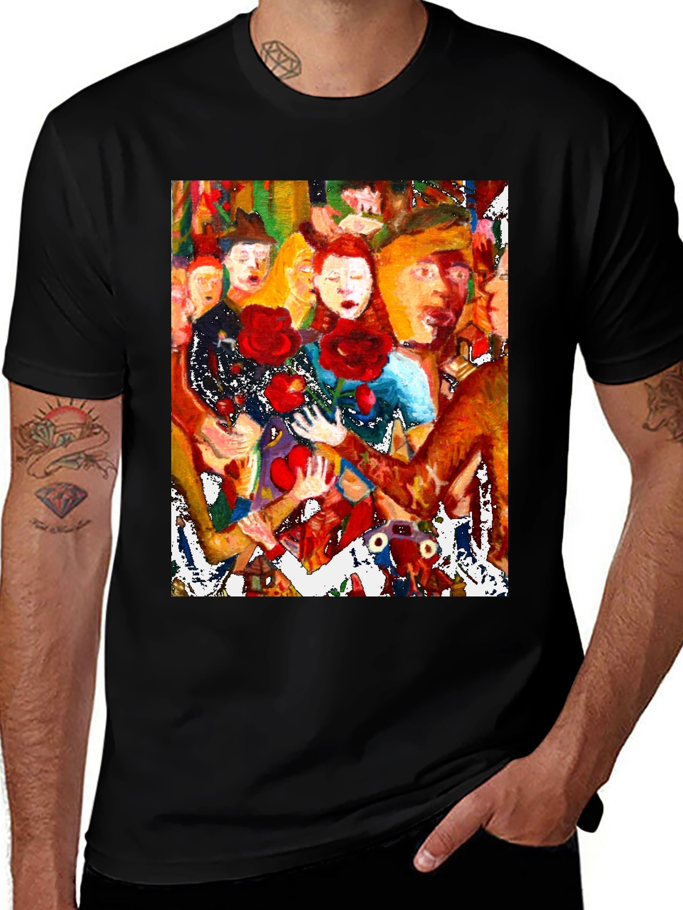 Variant 14 of Artistic Graphic Tee - Abstract Crowd