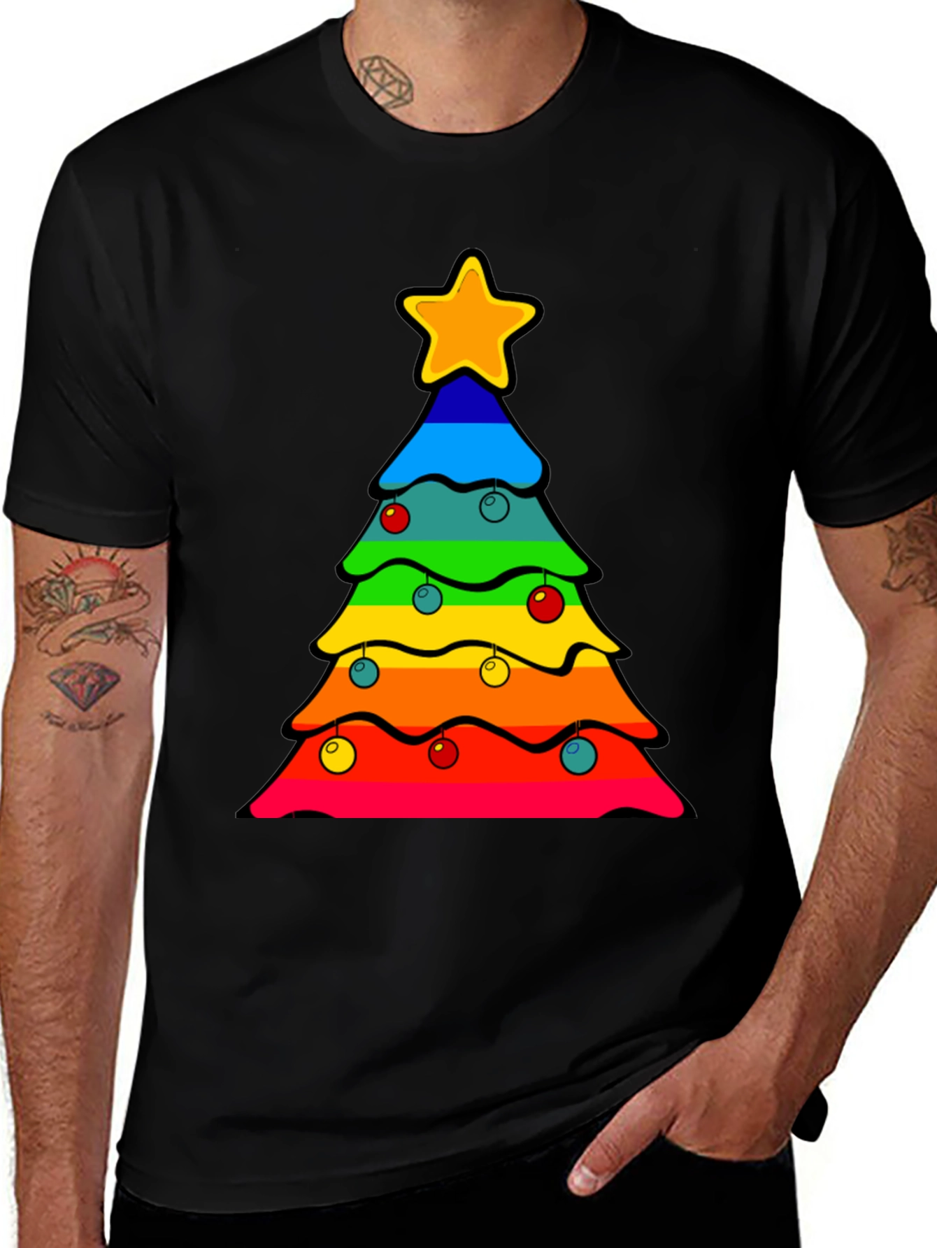 Variant 13 of Rainbow Christmas Tree Graphic Tee