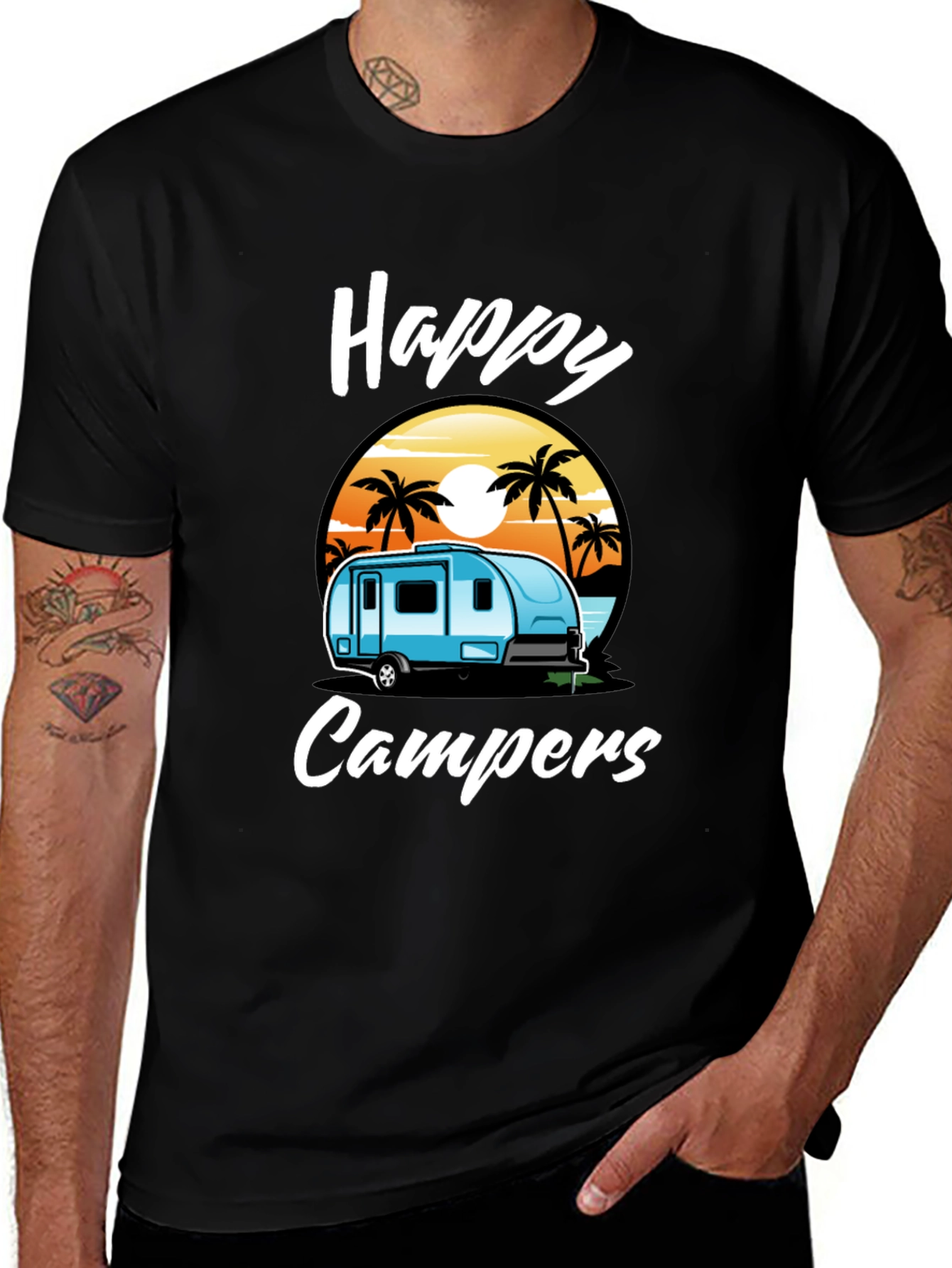 Black Happy Campers Graphic Tee main image