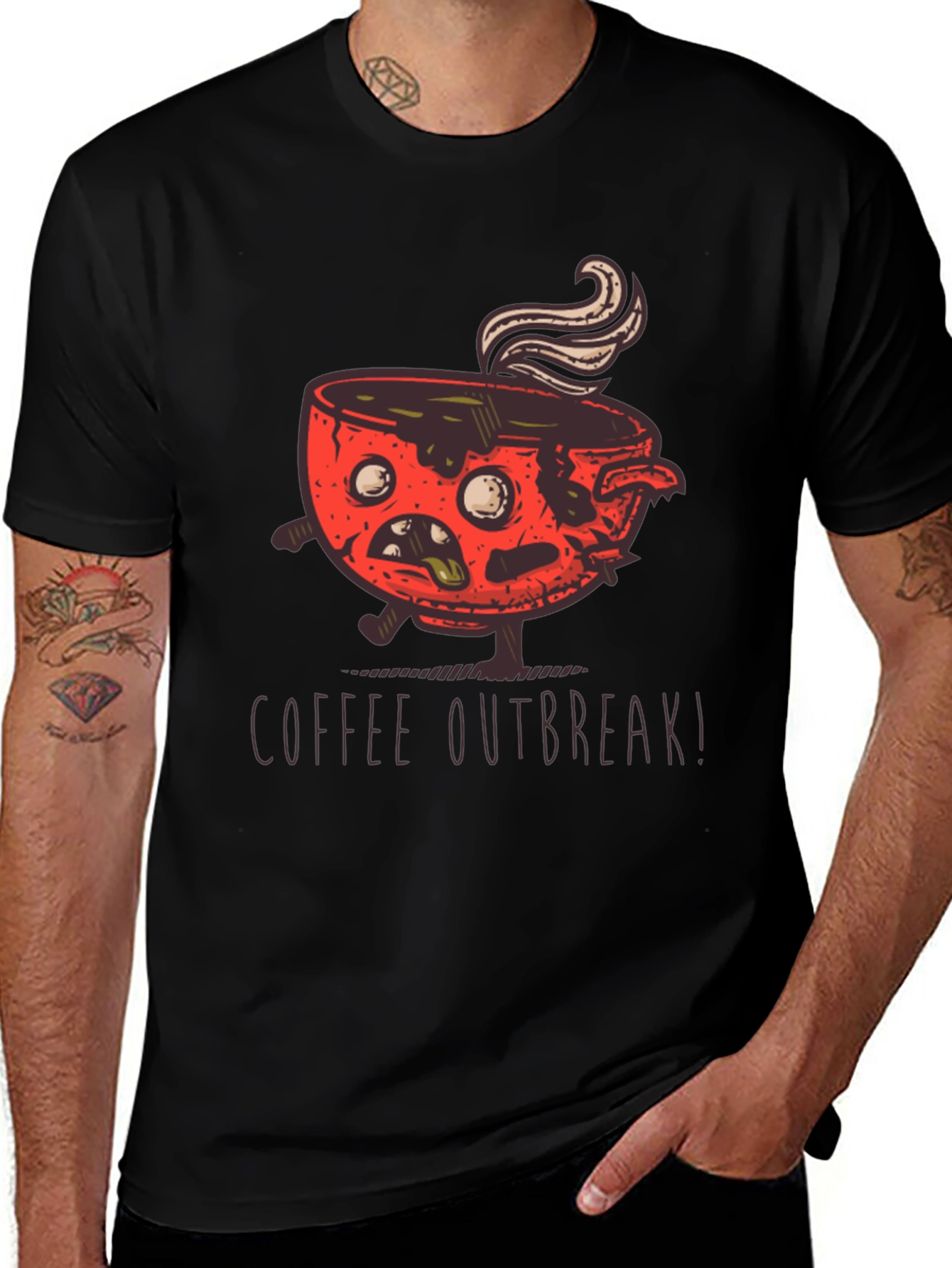 Variant 21 of Coffee Outbreak Zombie T-Shirt