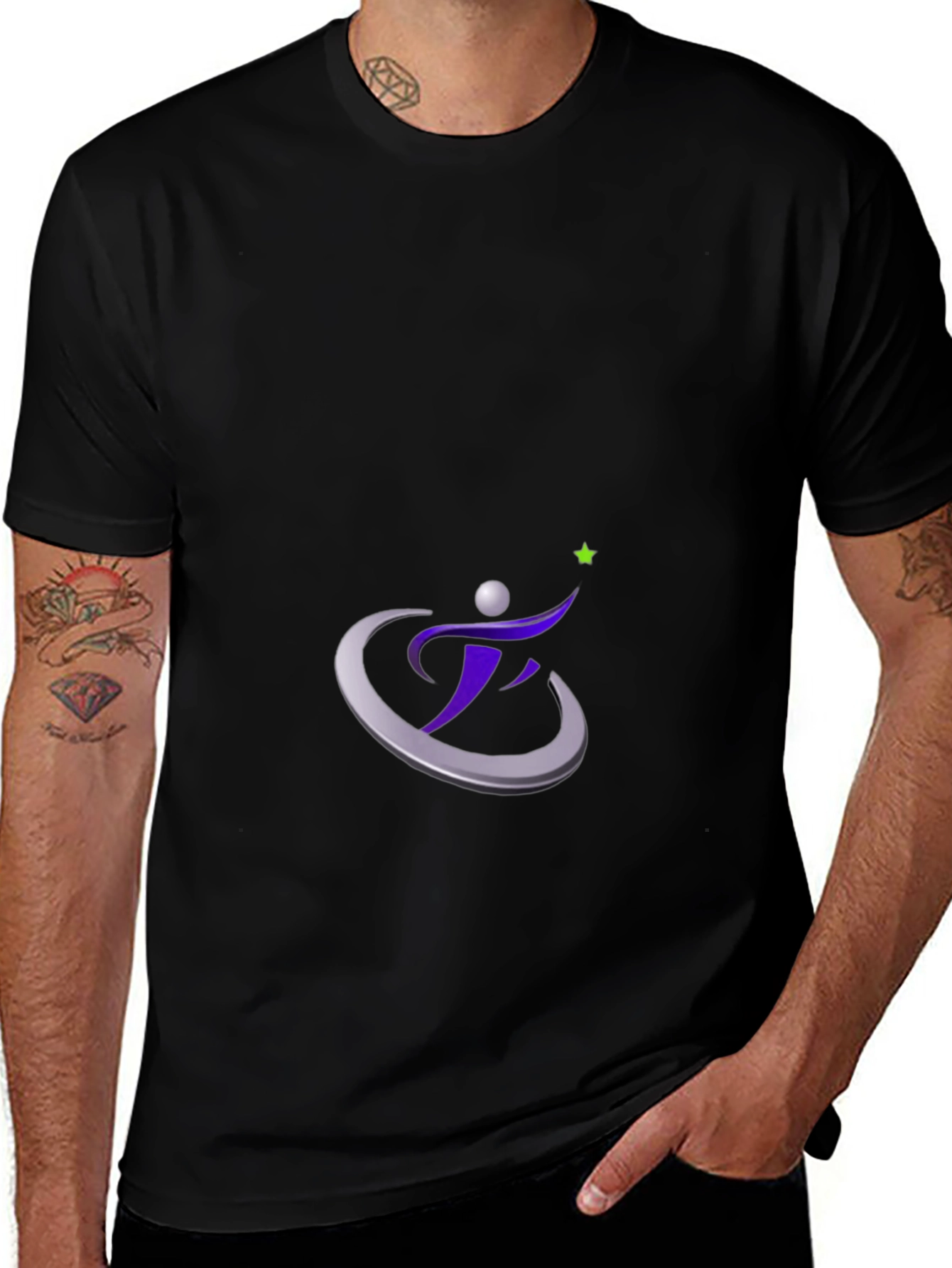 Variant 13 of Stylish Black T-Shirt with Motivational Star Design
