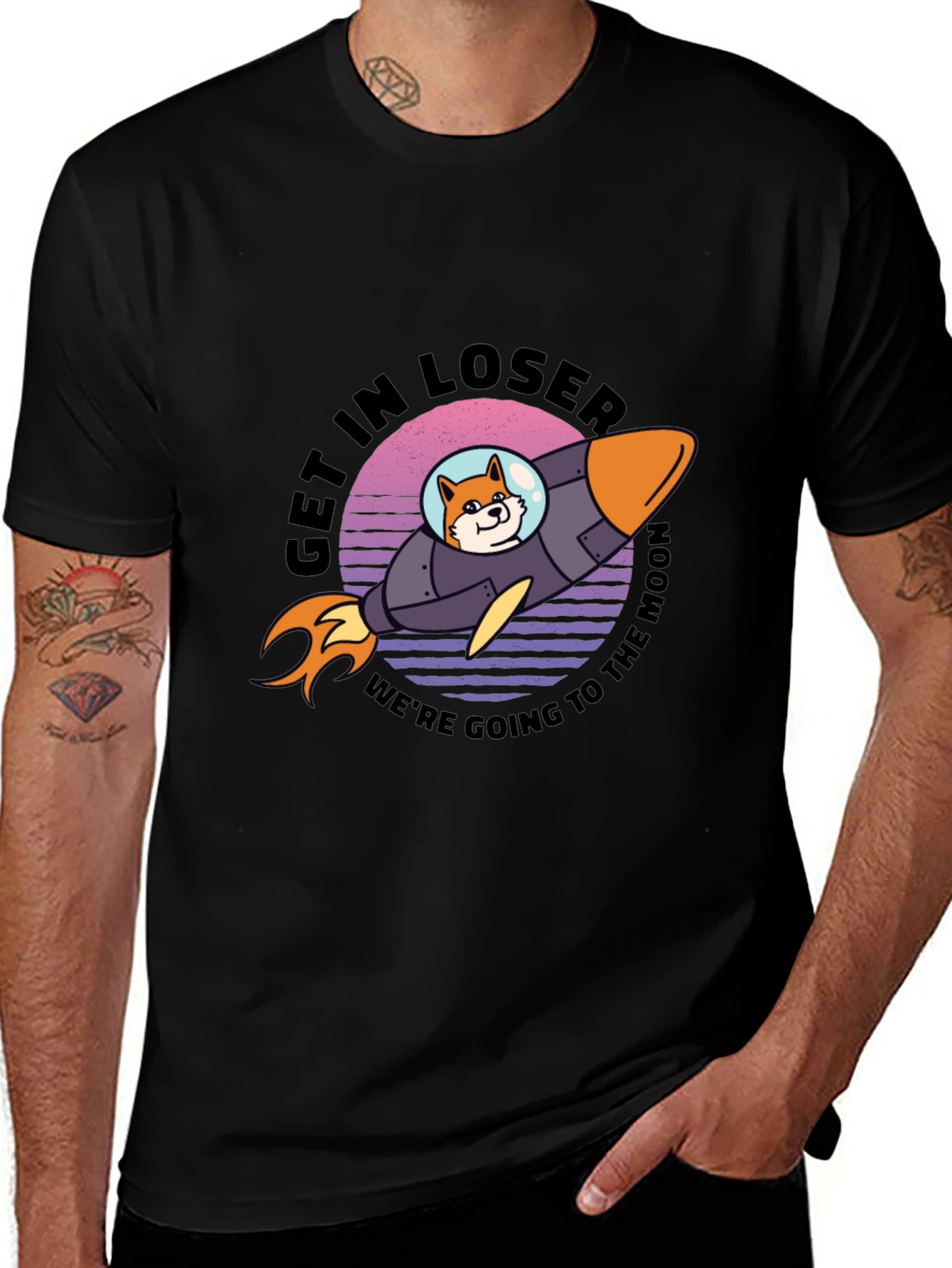 Shiba Rocket to the Moon T-Shirt