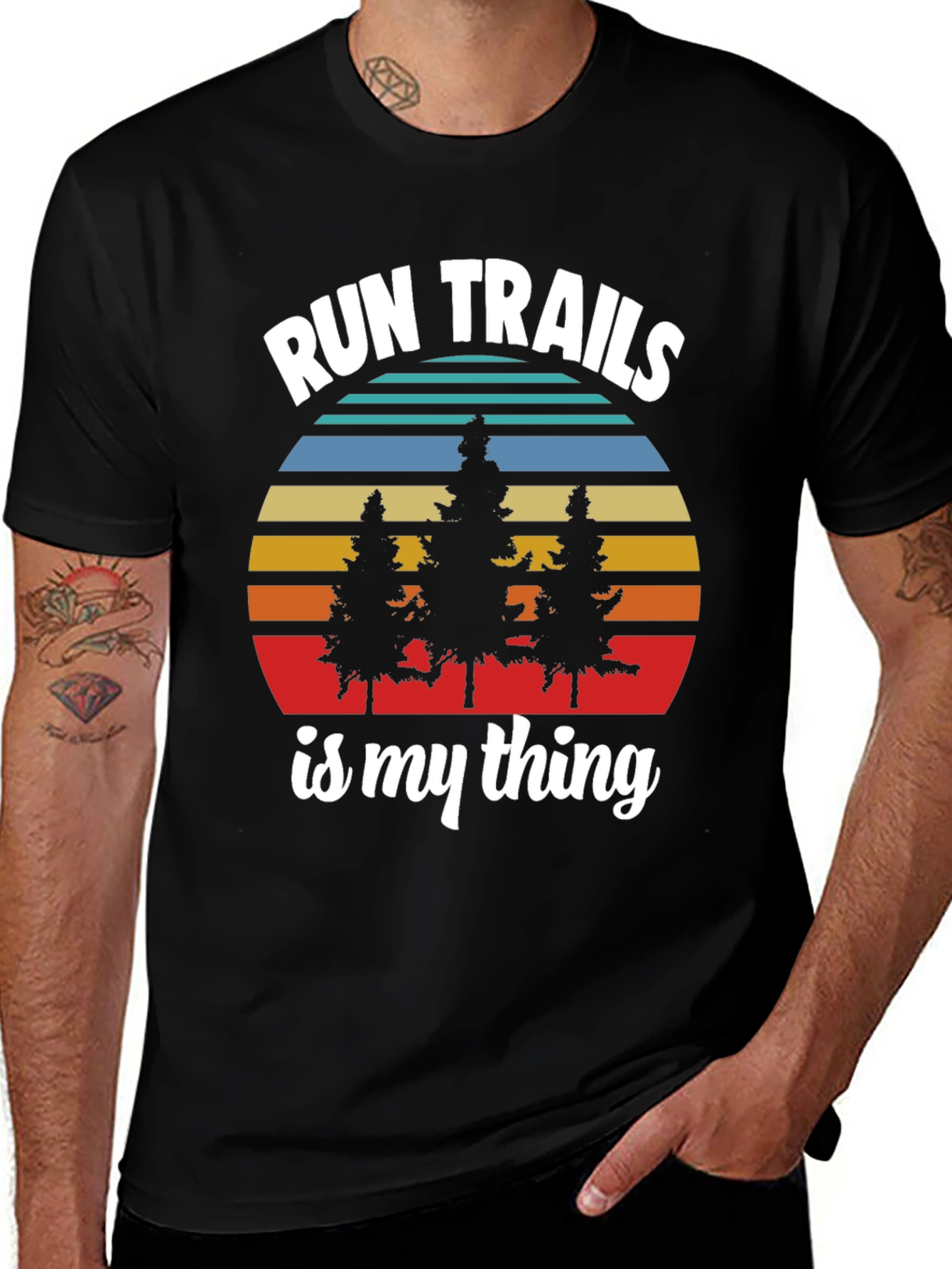 Variant 17 of Run Trails Is My Thing Black T-Shirt