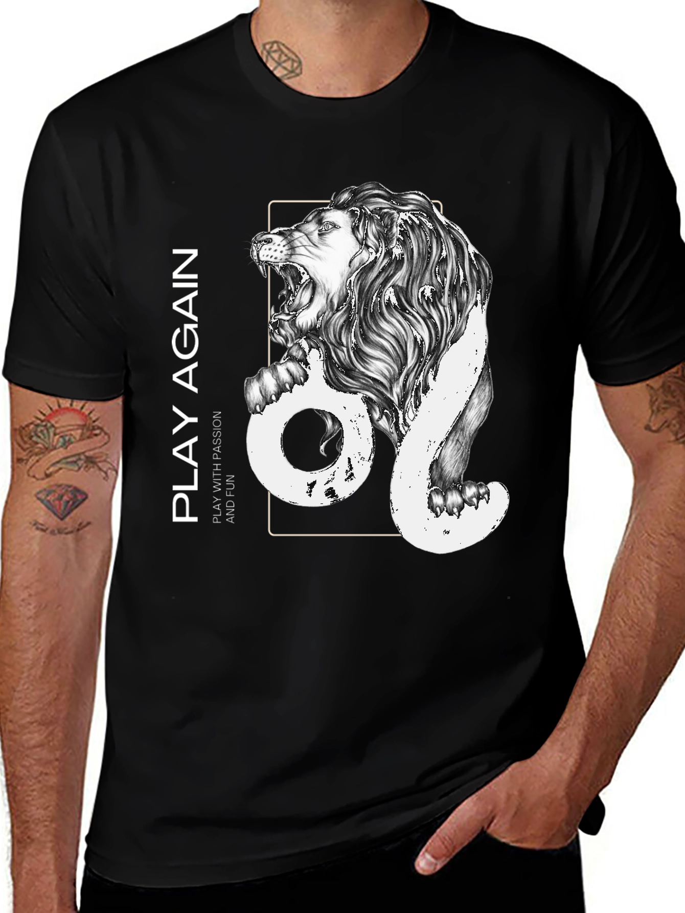 Variant 8 of Leo Lion Graphic Tee - Play Again T-Shirt
