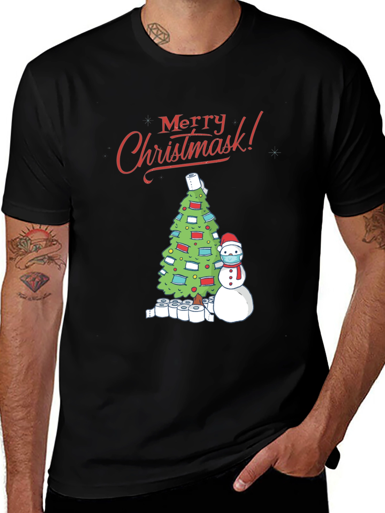 Variant 14 of Merry Christmask Funny Toilet Paper Christmas T-Shirt