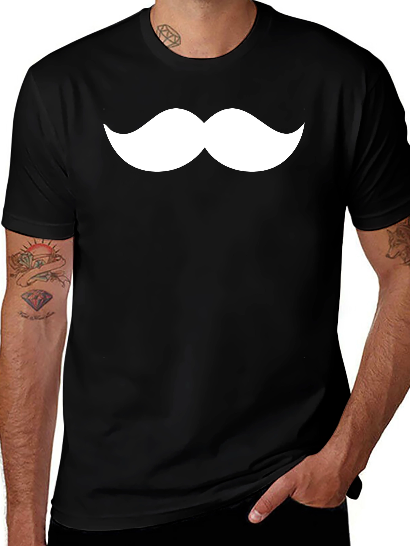 Variant 4 of Mustache Graphic Tee - Classic Fun Design