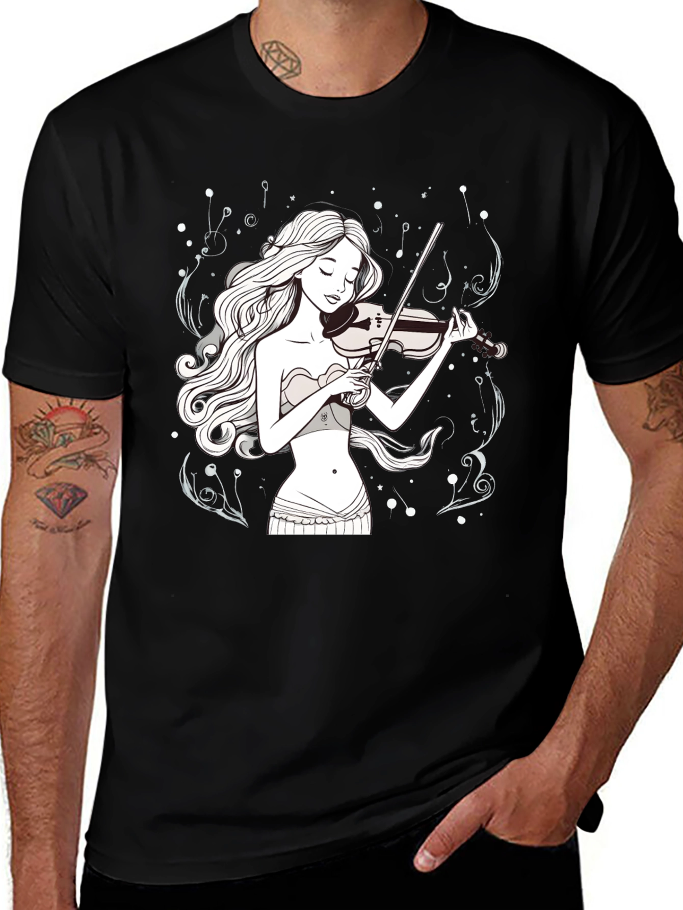 Variant 3 of Violinist T-Shirt: Music Lover's Stylish Black Tee