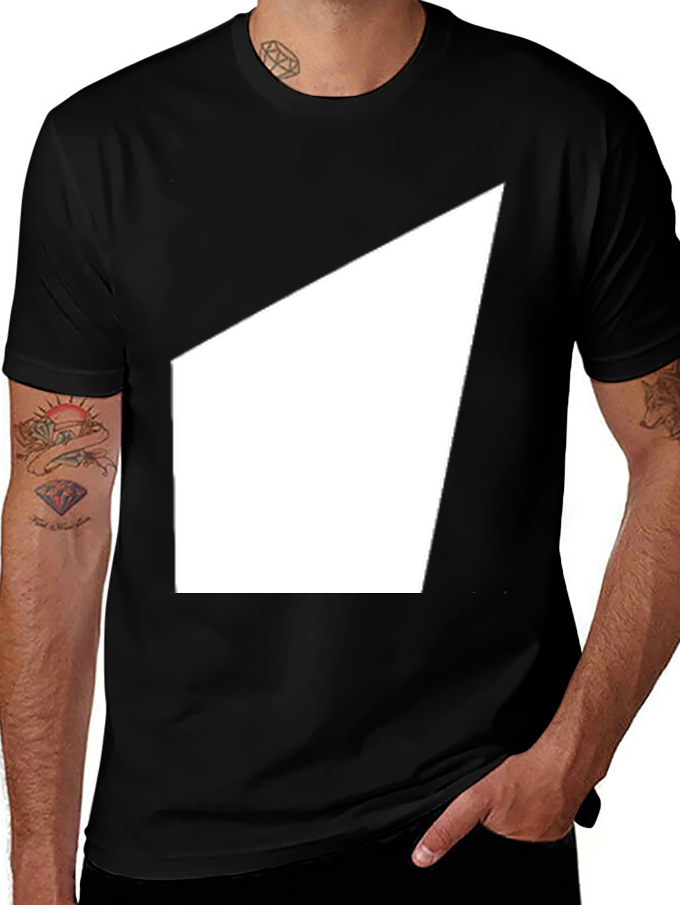 Variant 4 of Modern Geometric Graphic Tee - Black