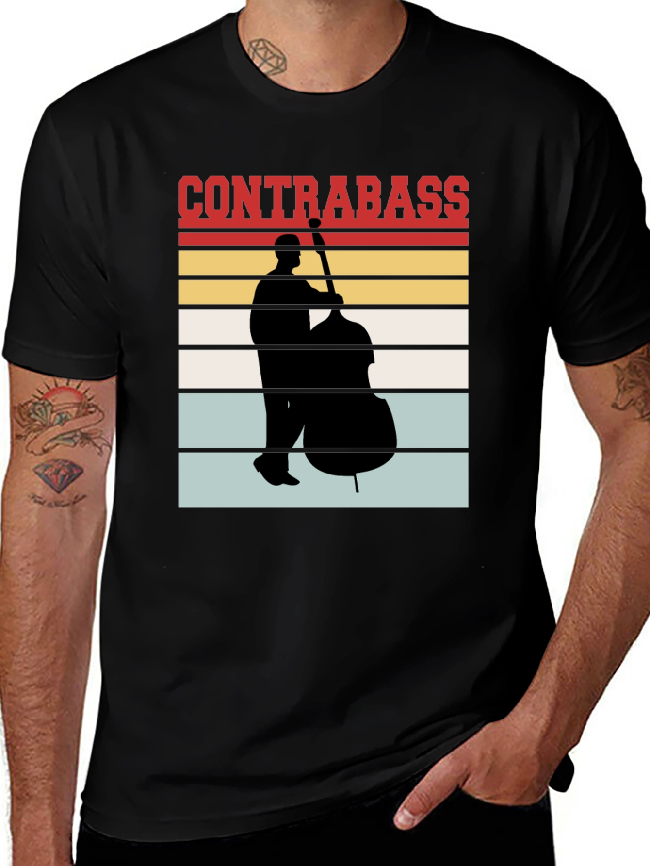 Variant 24 of Contrabass Player Retro T-Shirt Music Lover Gift