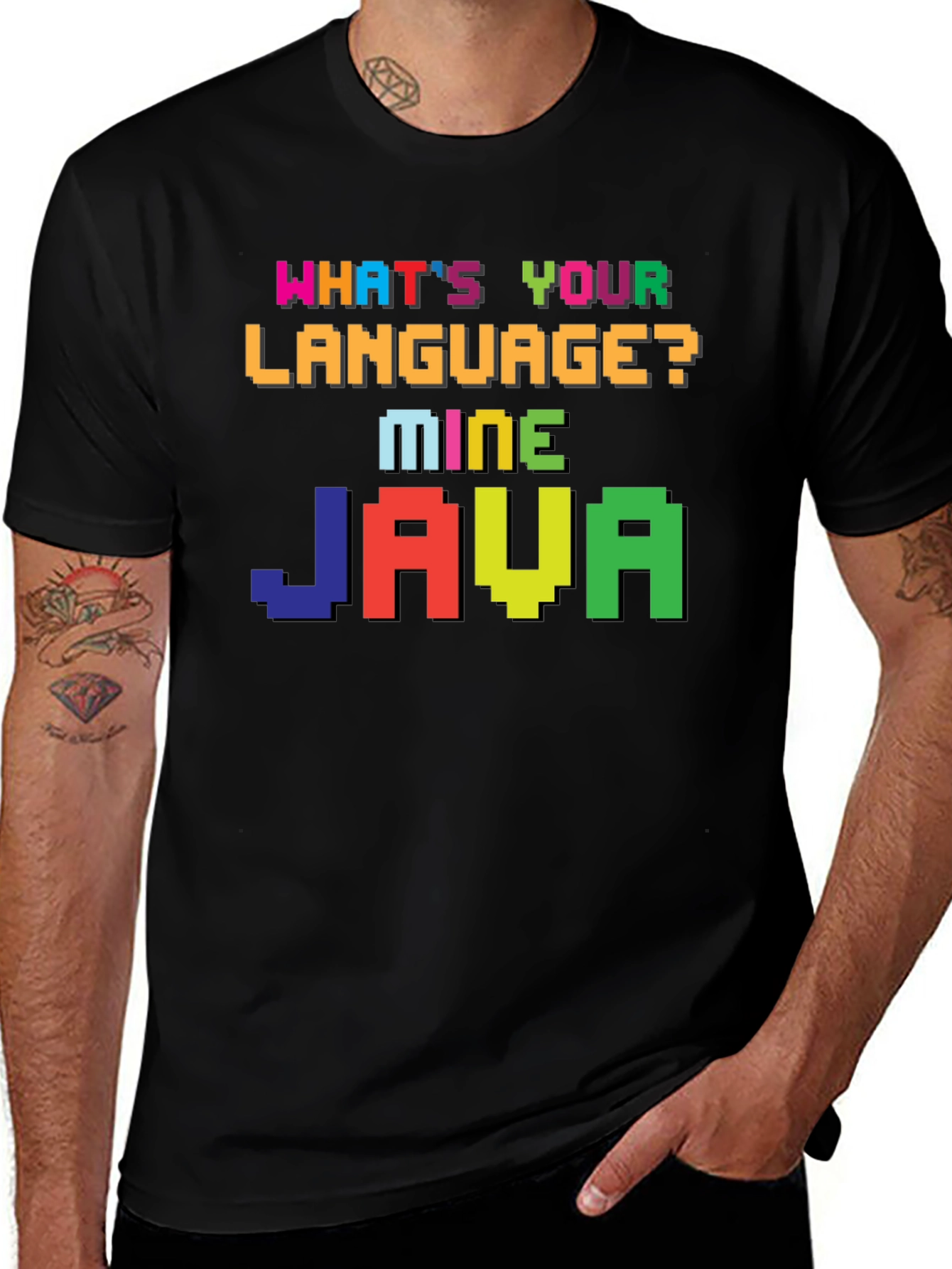 Variant 12 of What's Your Language? Mine Java T-Shirt Programmer Coder