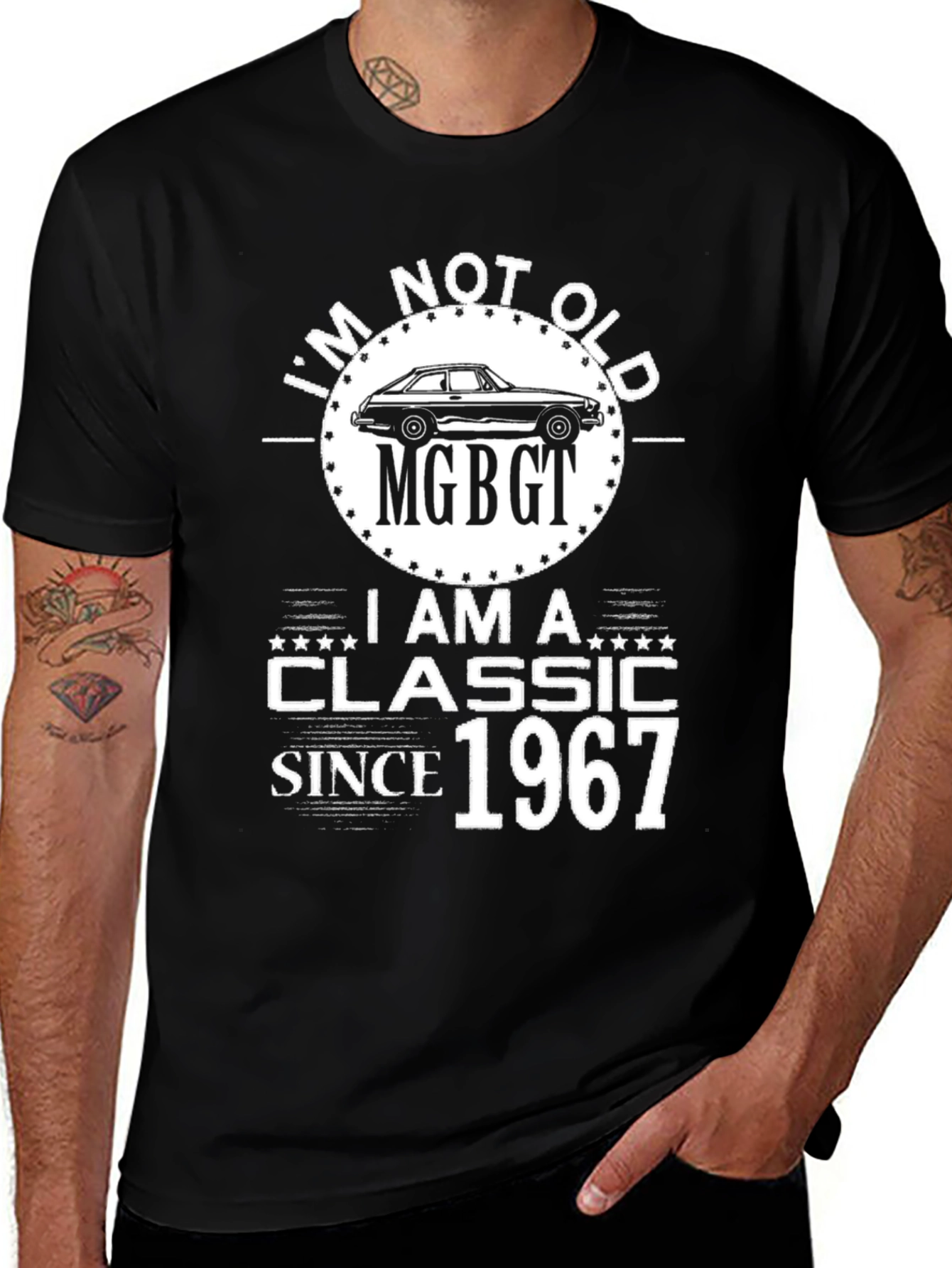 Variant 20 of I'm Not Old MGBGT Classic Car Black T-Shirt