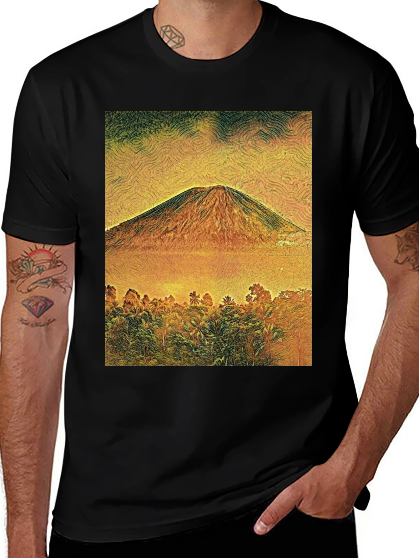 Variant 7 of Mountain View Graphic Tee - Black Unisex T-Shirt