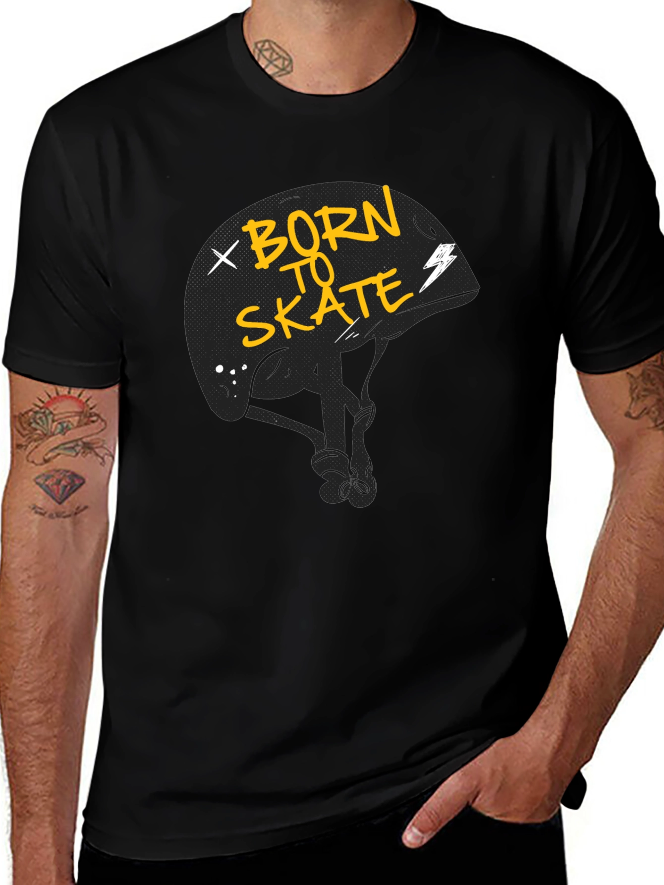 Variant 18 of Born to Skate Graphic Tee - Cool Skater T-Shirt