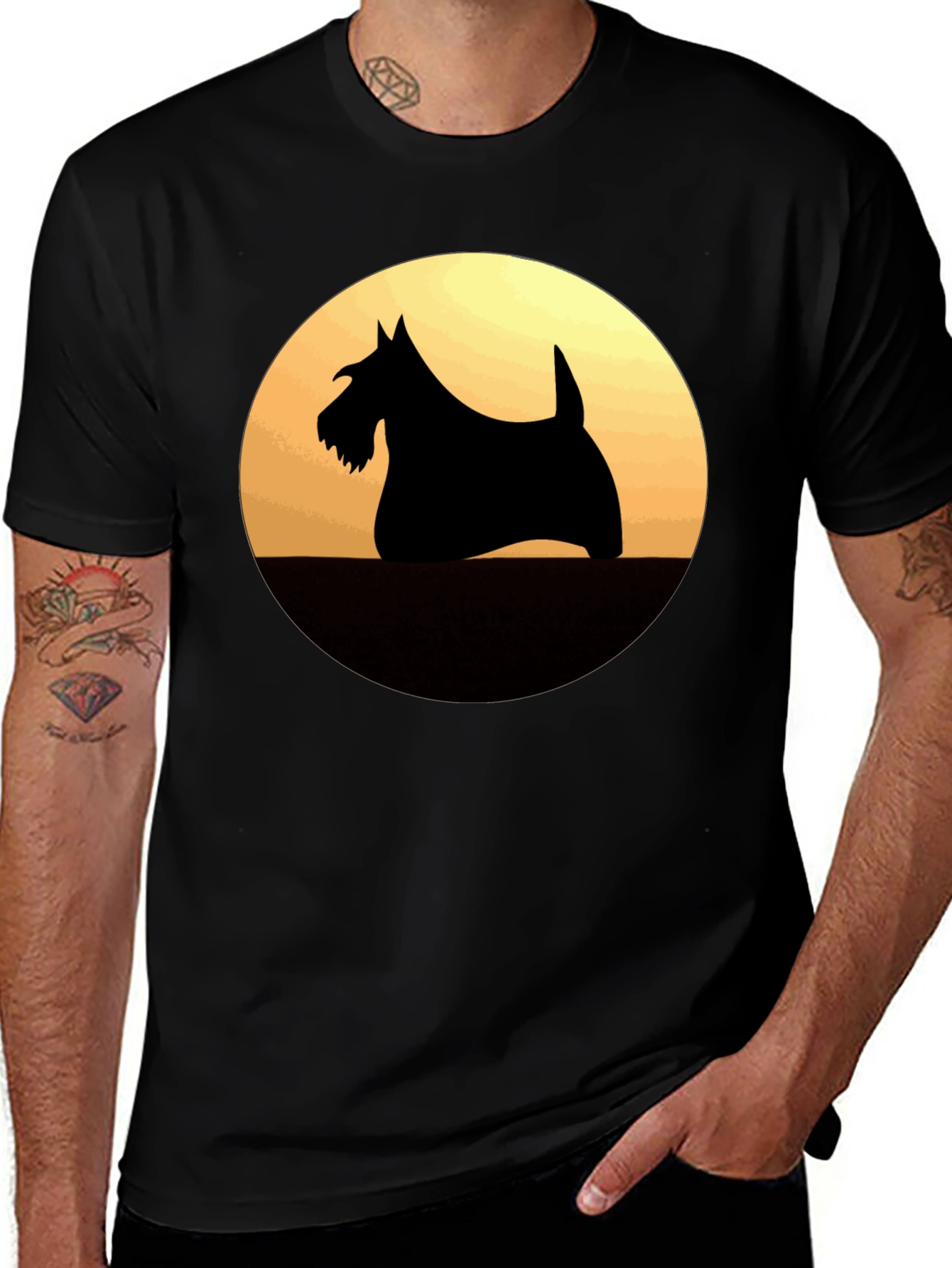 Scottish Terrier Sunset Graphic Tee