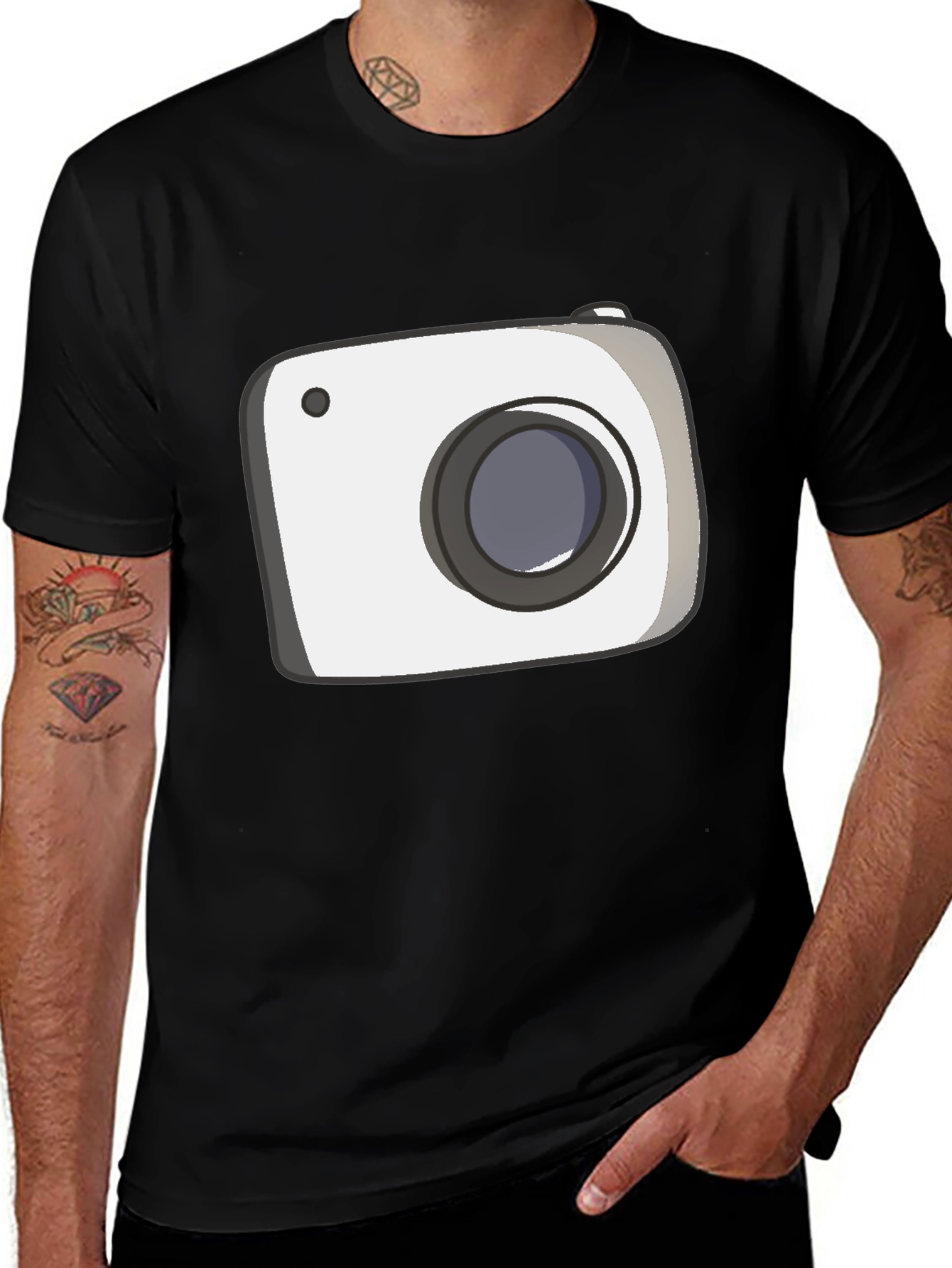 Variant 19 of Camera Graphic Tee - Black