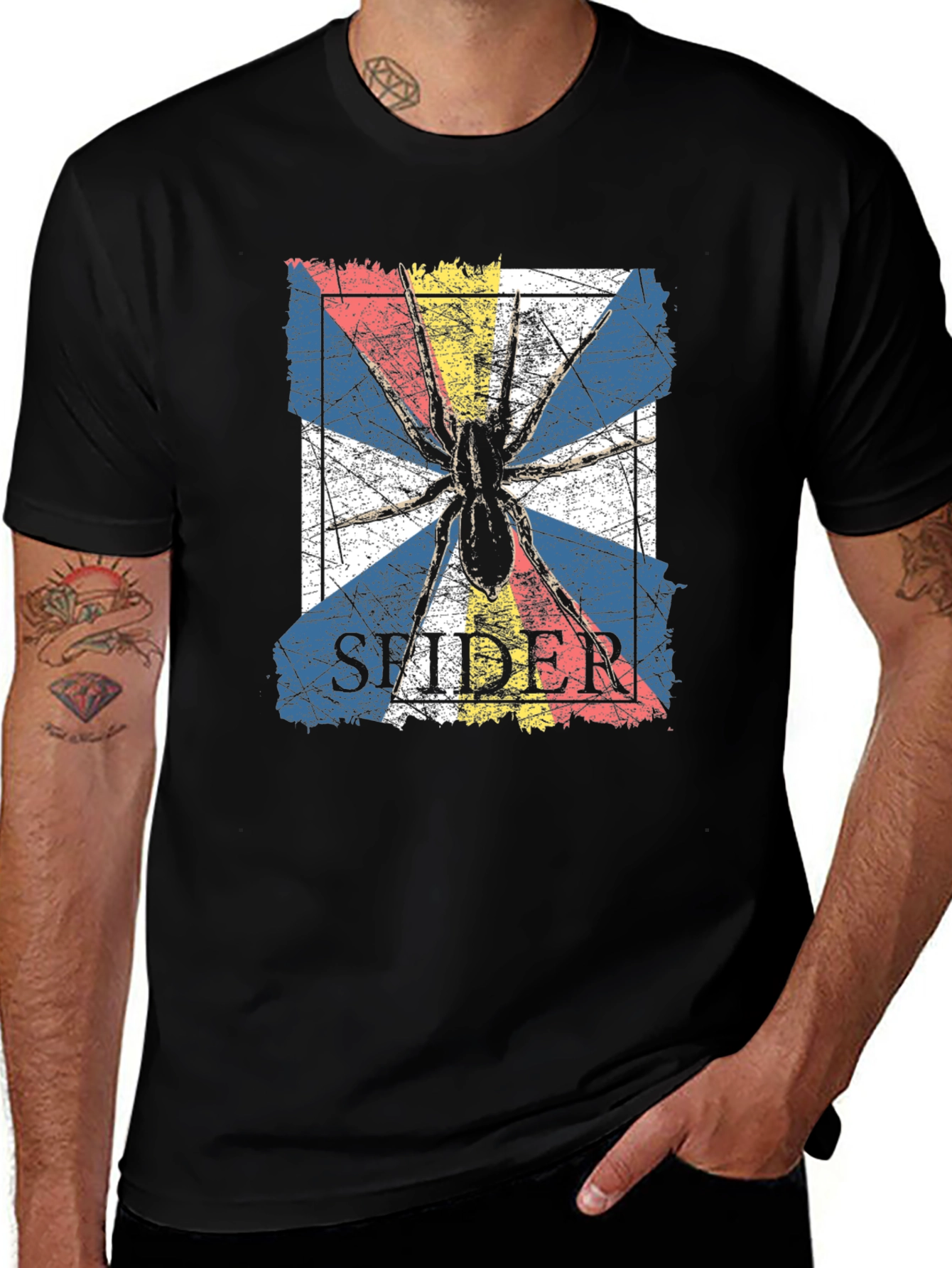 Variant 22 of Spider Graphic Tee - Grunge Retro Design
