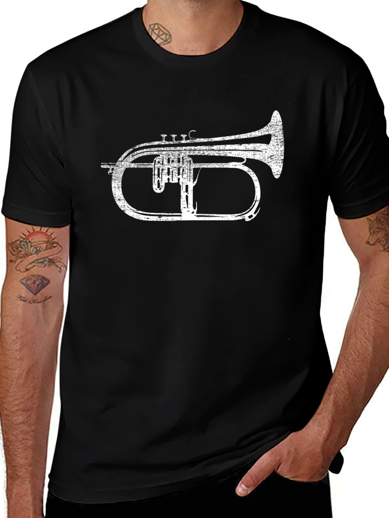 Vintage Flugelhorn Graphic Tee - Music Lover's Shirt