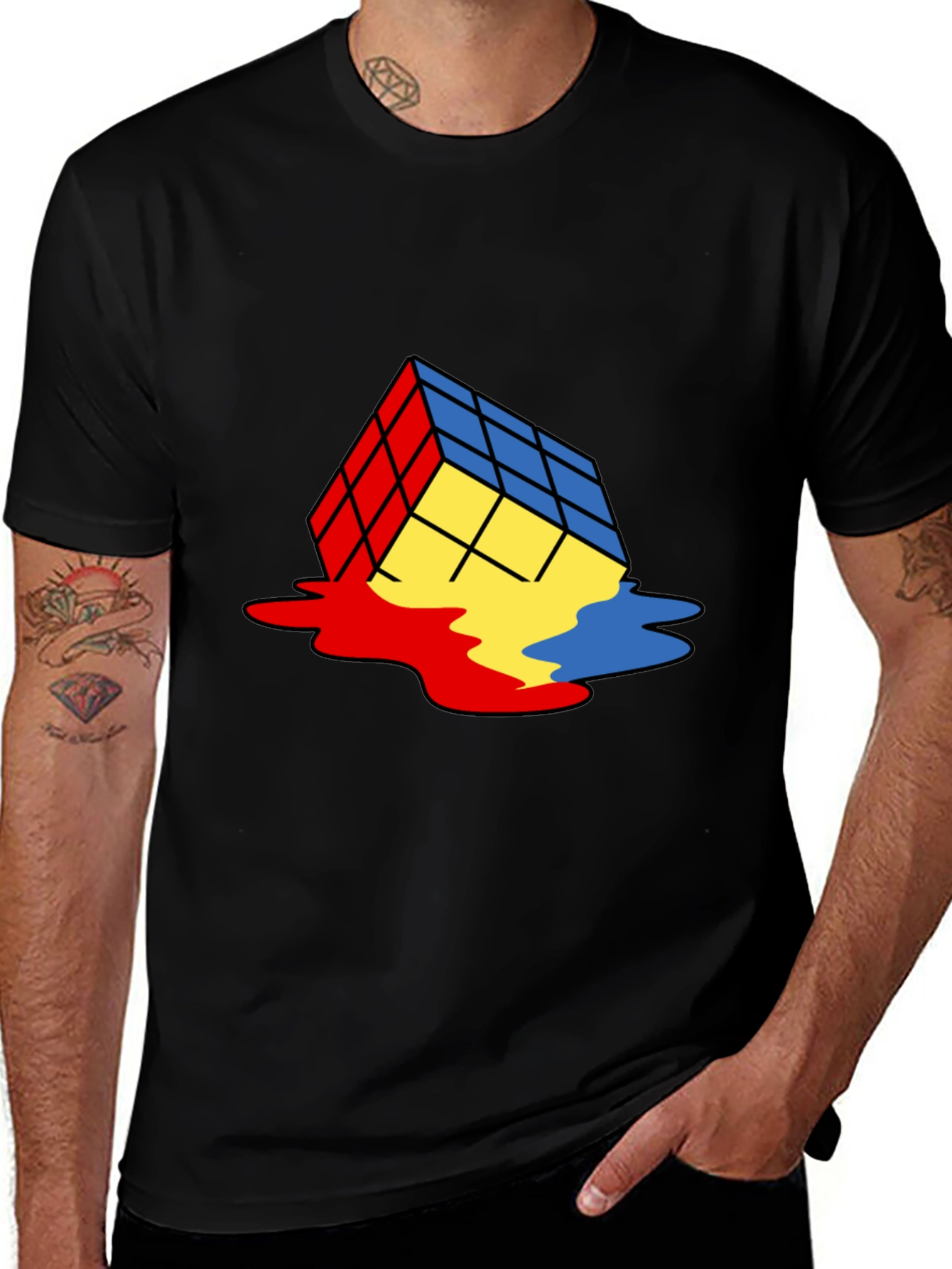 Rubik's Cube Melting Graphic Tee