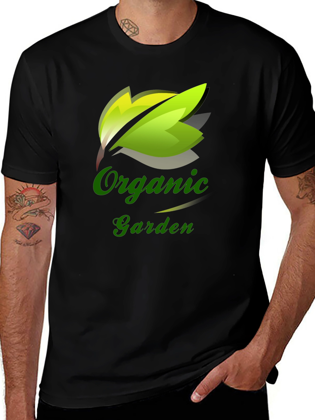 Variant 3 of Organic Garden Graphic Tee - Black Cotton T-Shirt