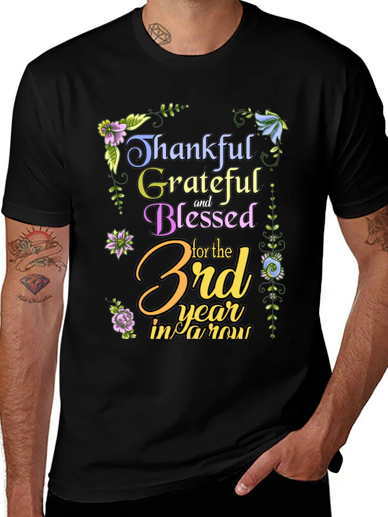 Variant 17 of Thankful Grateful Blessed 3rd Year T-Shirt
