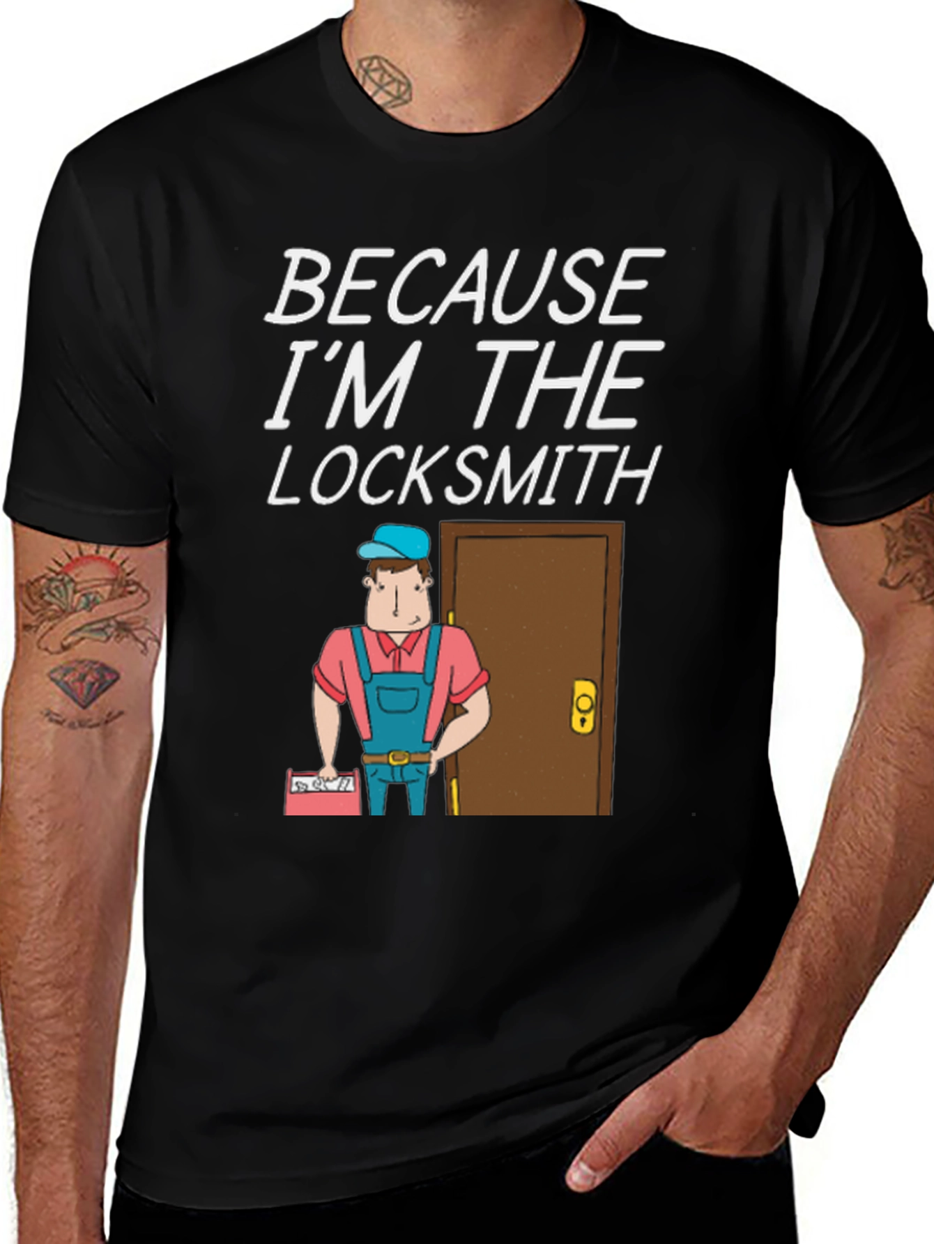 Variant 2 of Locksmith T-Shirt - "Because I'm The Locksmith" Fun Design