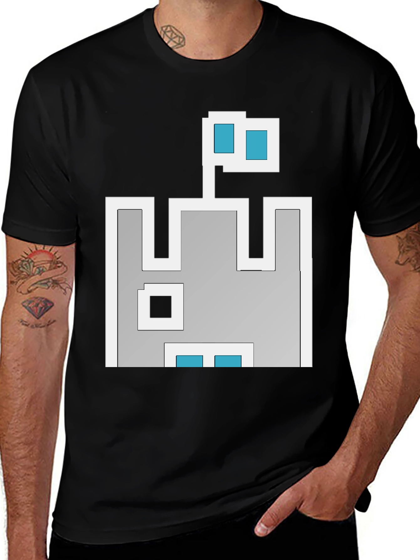 Variant 13 of Retro Pixel Castle T-Shirt - Black