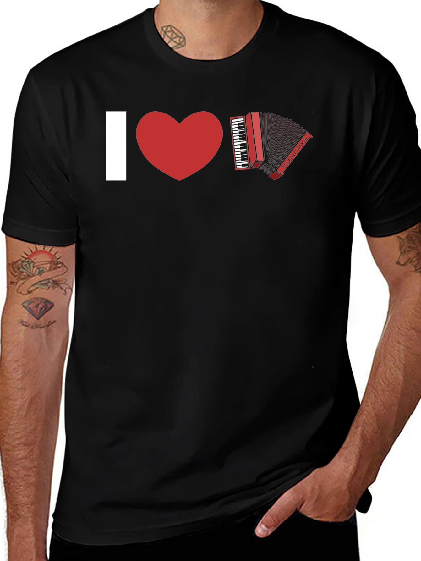 Variant 29 of I Heart Accordion Tee - Musician's Statement T-Shirt