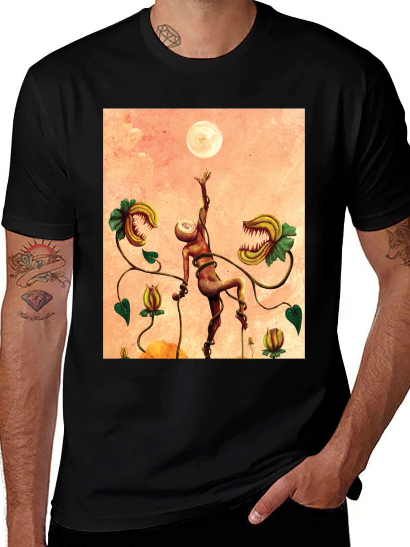 Variant 16 of Surreal Venus Flytrap Graphic Tee - Unique Art Shirt