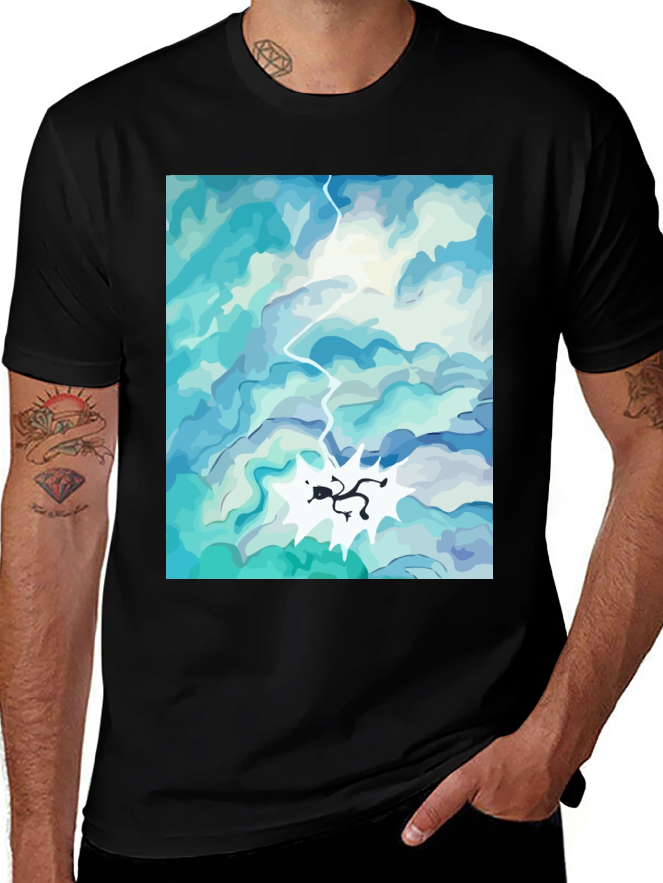 Variant 17 of Sky Diver Black T-Shirt