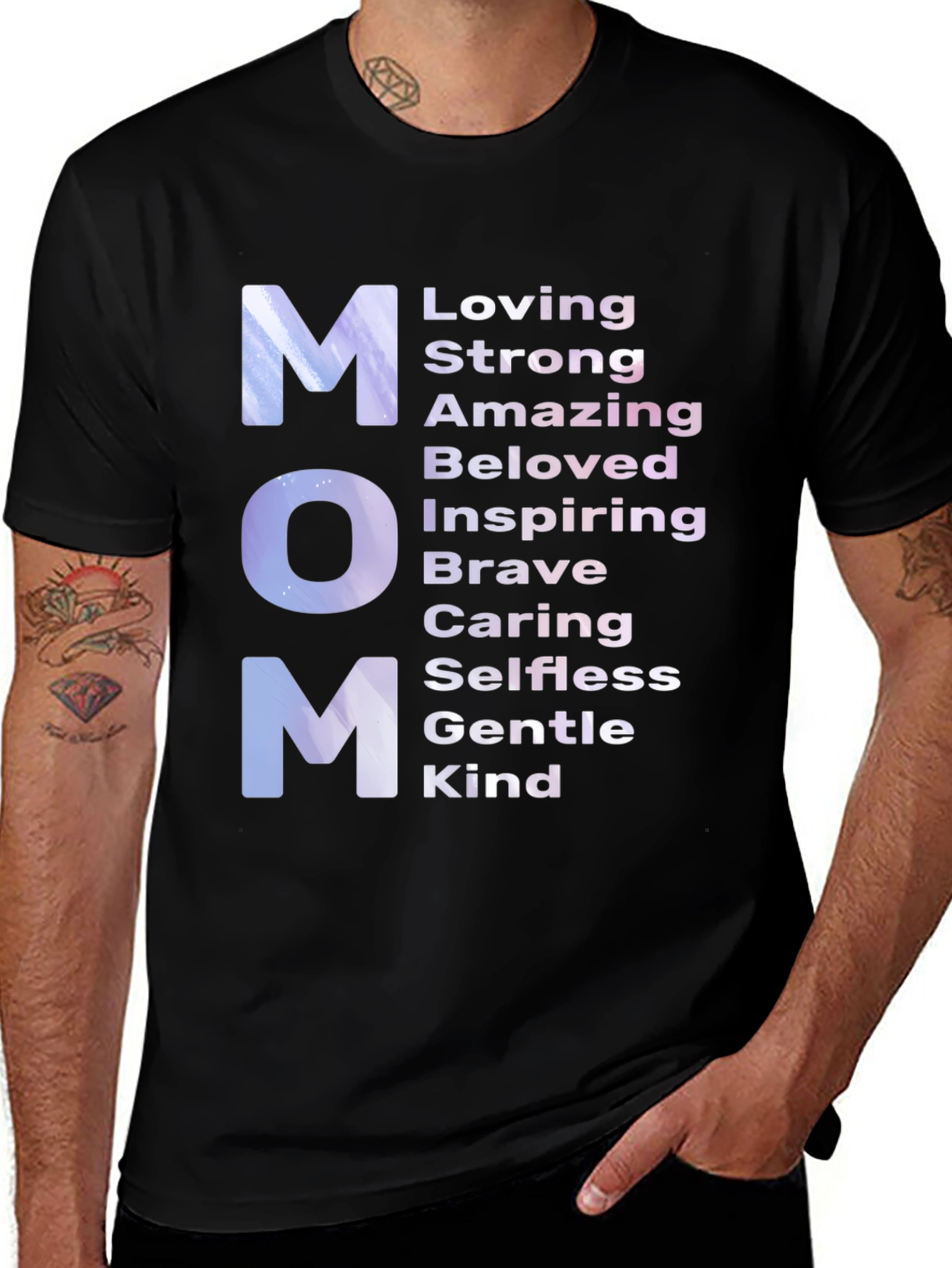 Variant 3 of Mom Qualities Black Graphic T-Shirt