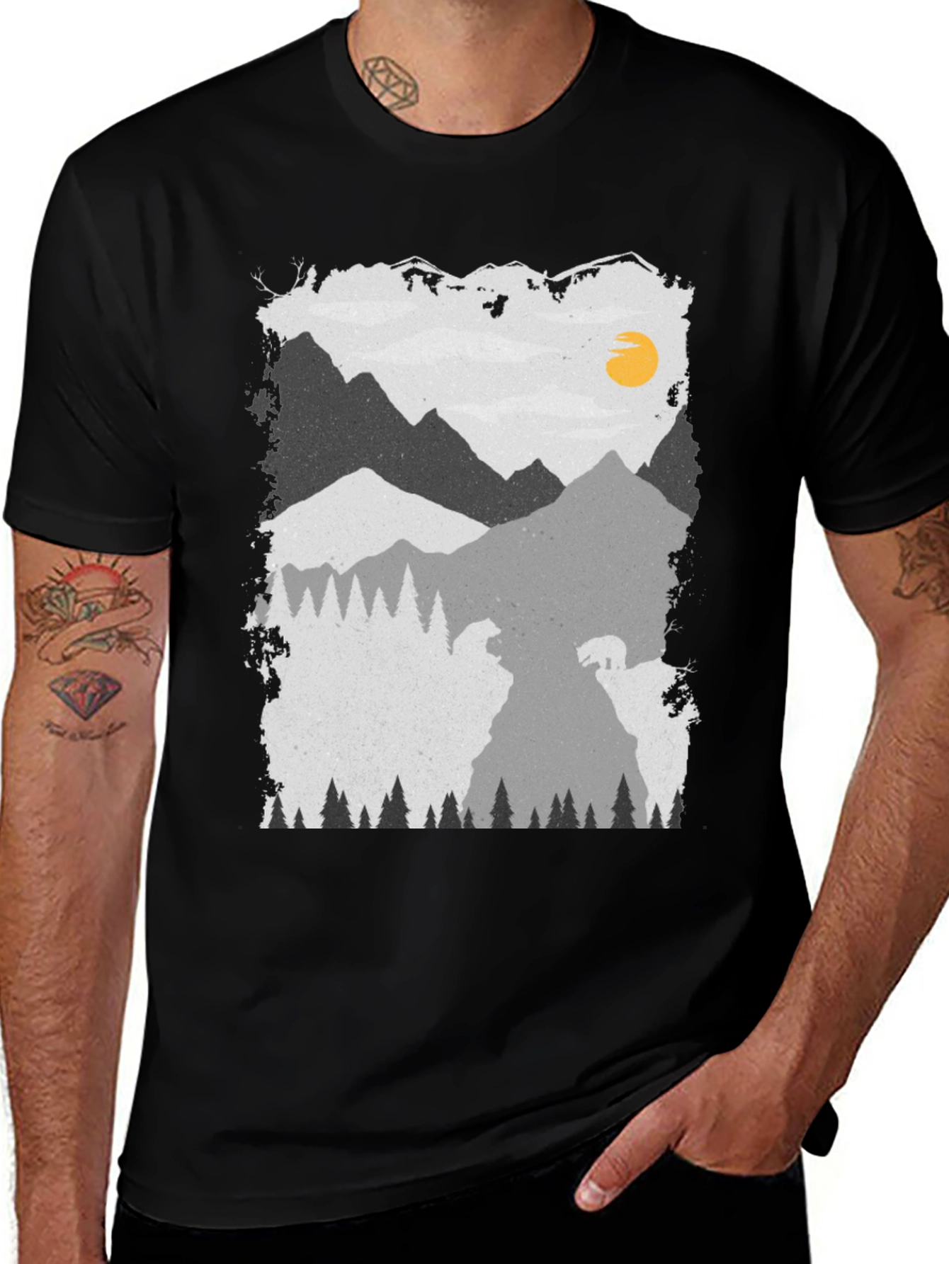 Variant 3 of Mountain Bear Graphic Tee - Unisex Soft Cotton