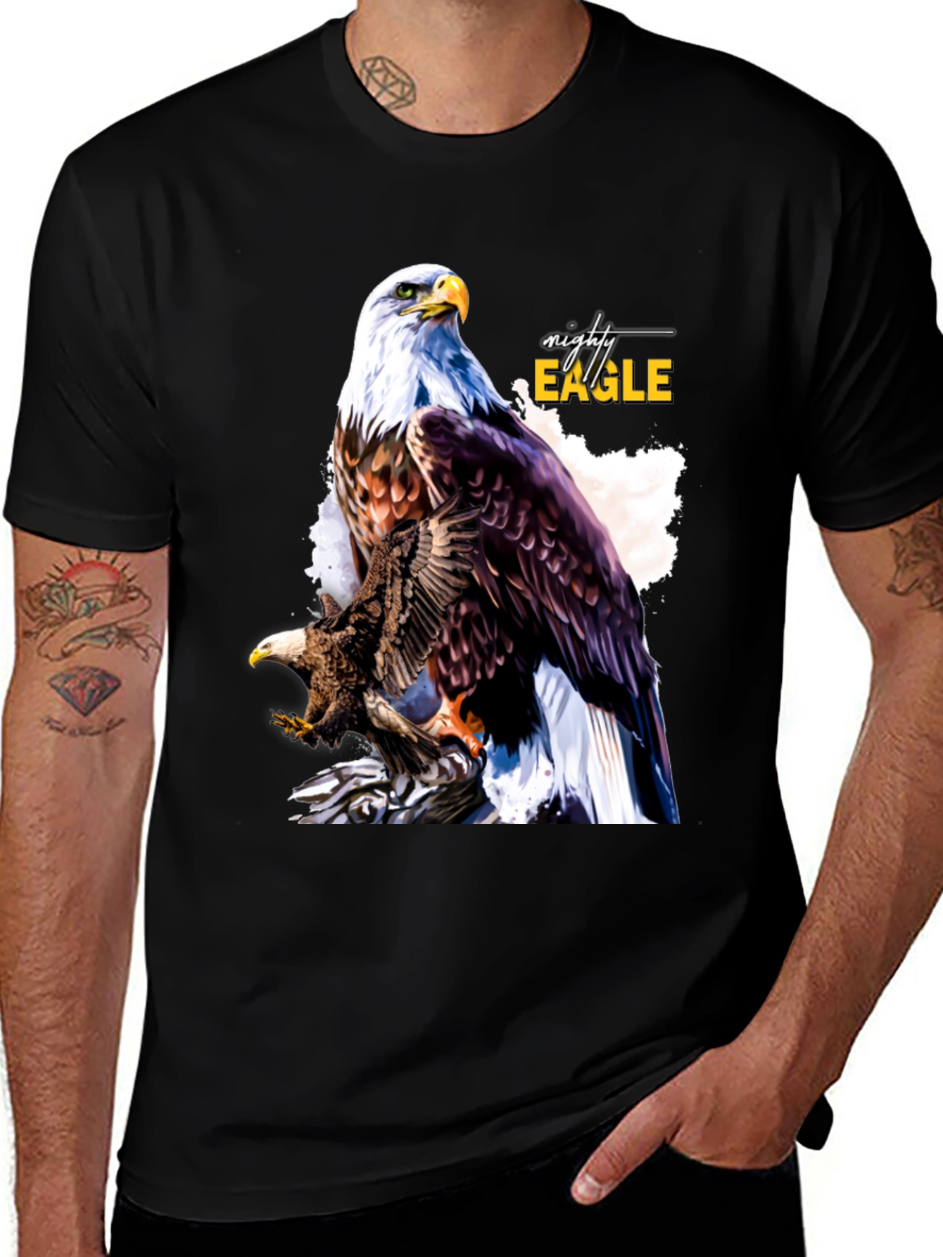 Variant 4 of Mighty Eagle Graphic Tee - Men's Black T-Shirt