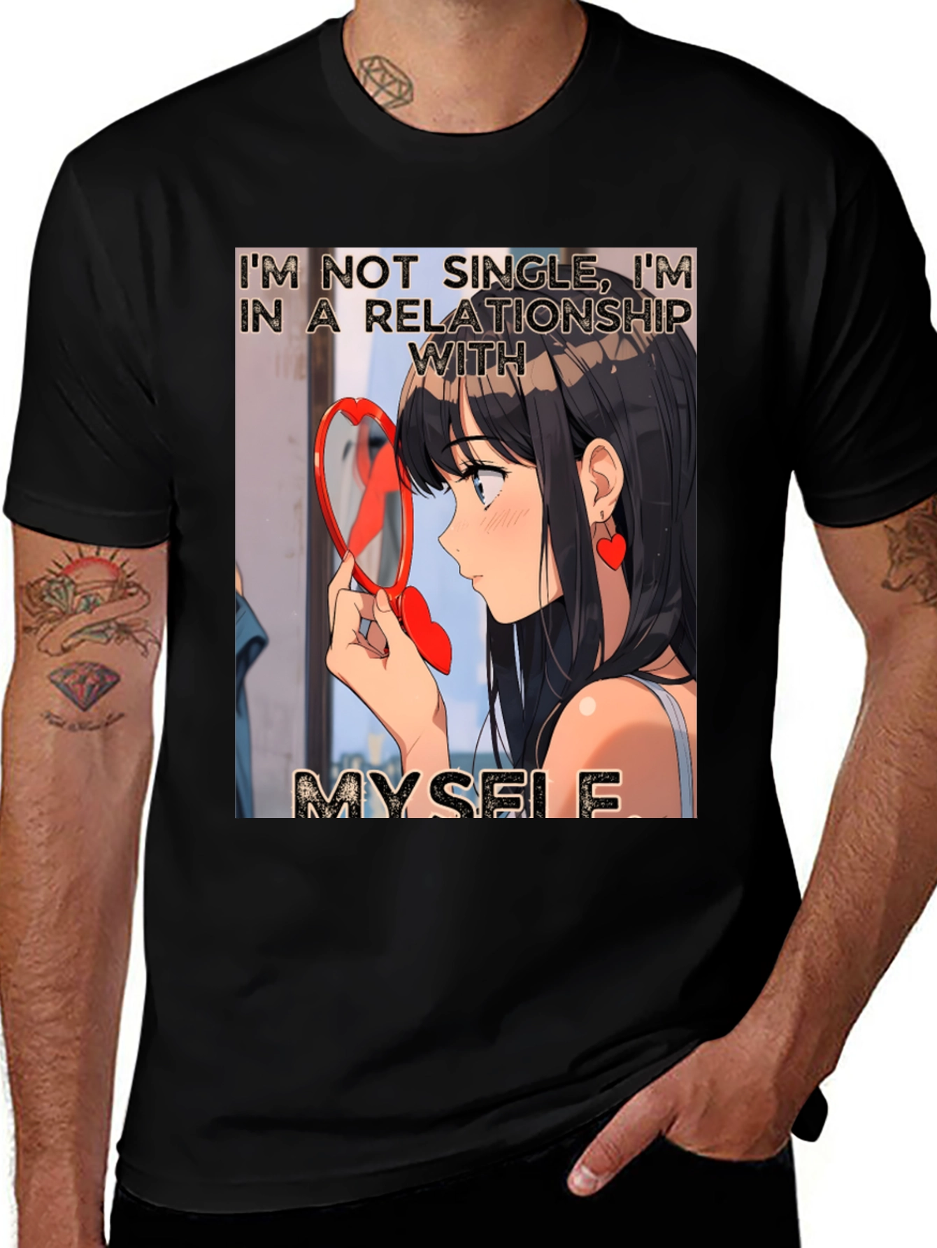 Variant 19 of Relationship With Myself Black T-Shirt