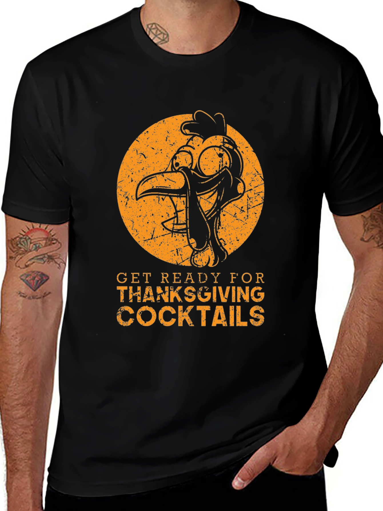 Thanksgiving Cocktails T-Shirt - Turkey Graphic Tee