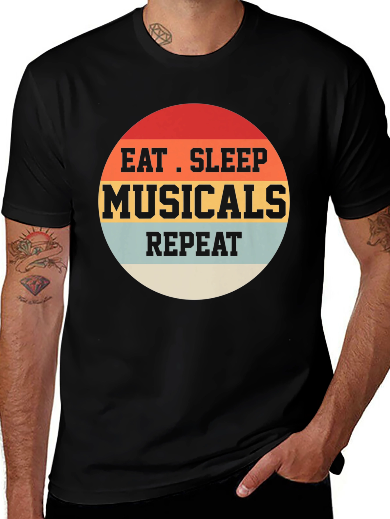 Eat Sleep Musicals Repeat Graphic Tee