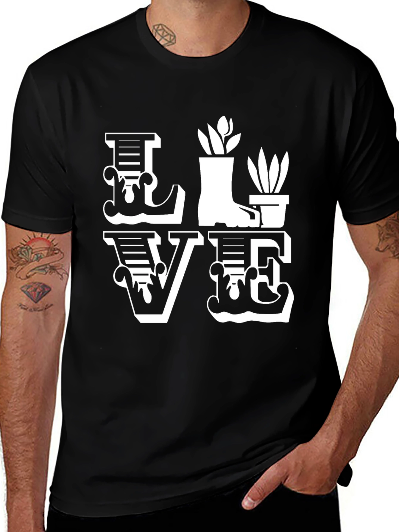 Variant 9 of Gardening Love T-Shirt - Floral Boot Design