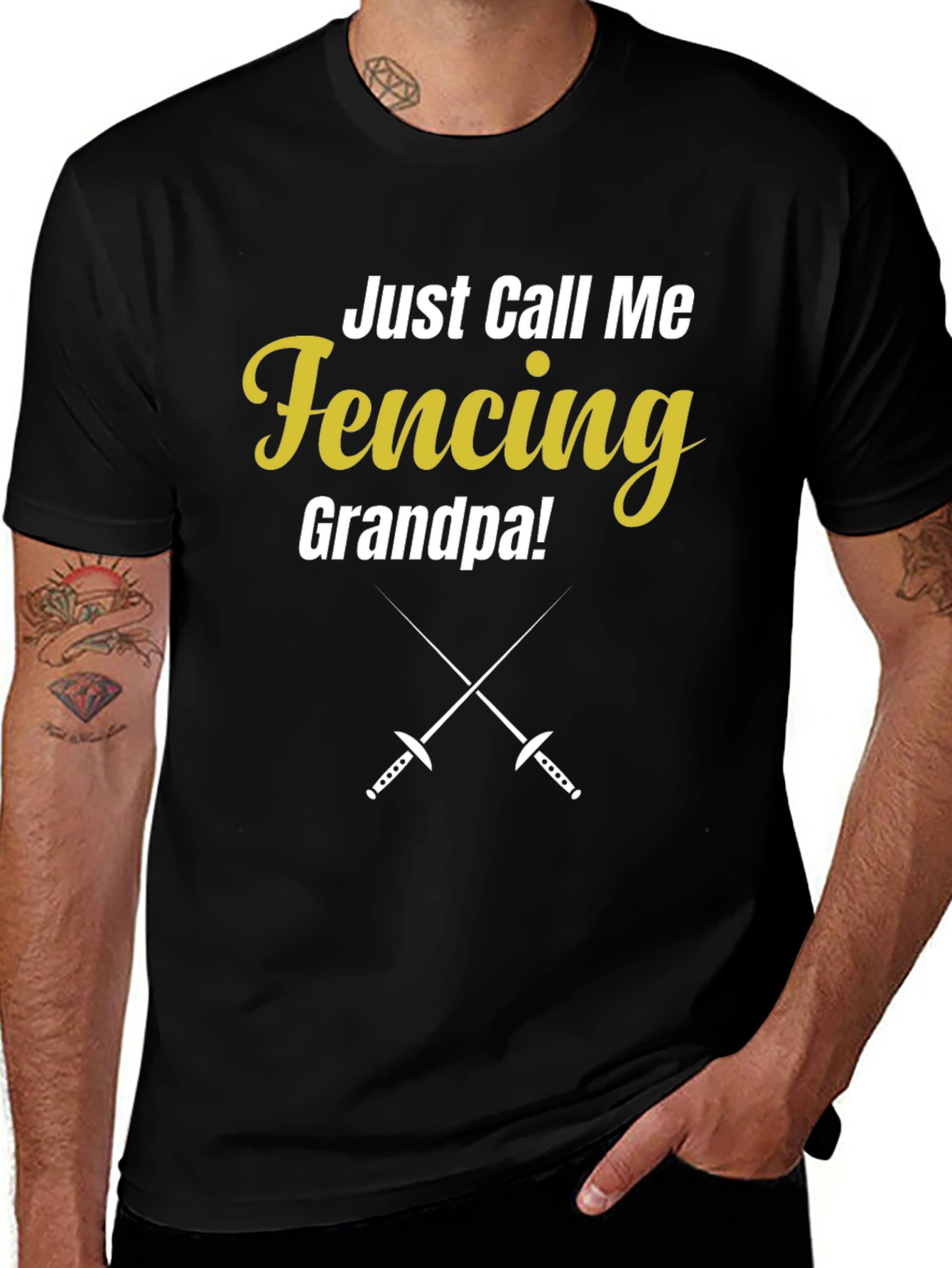 Variant 30 of Fencing Grandpa T-Shirt