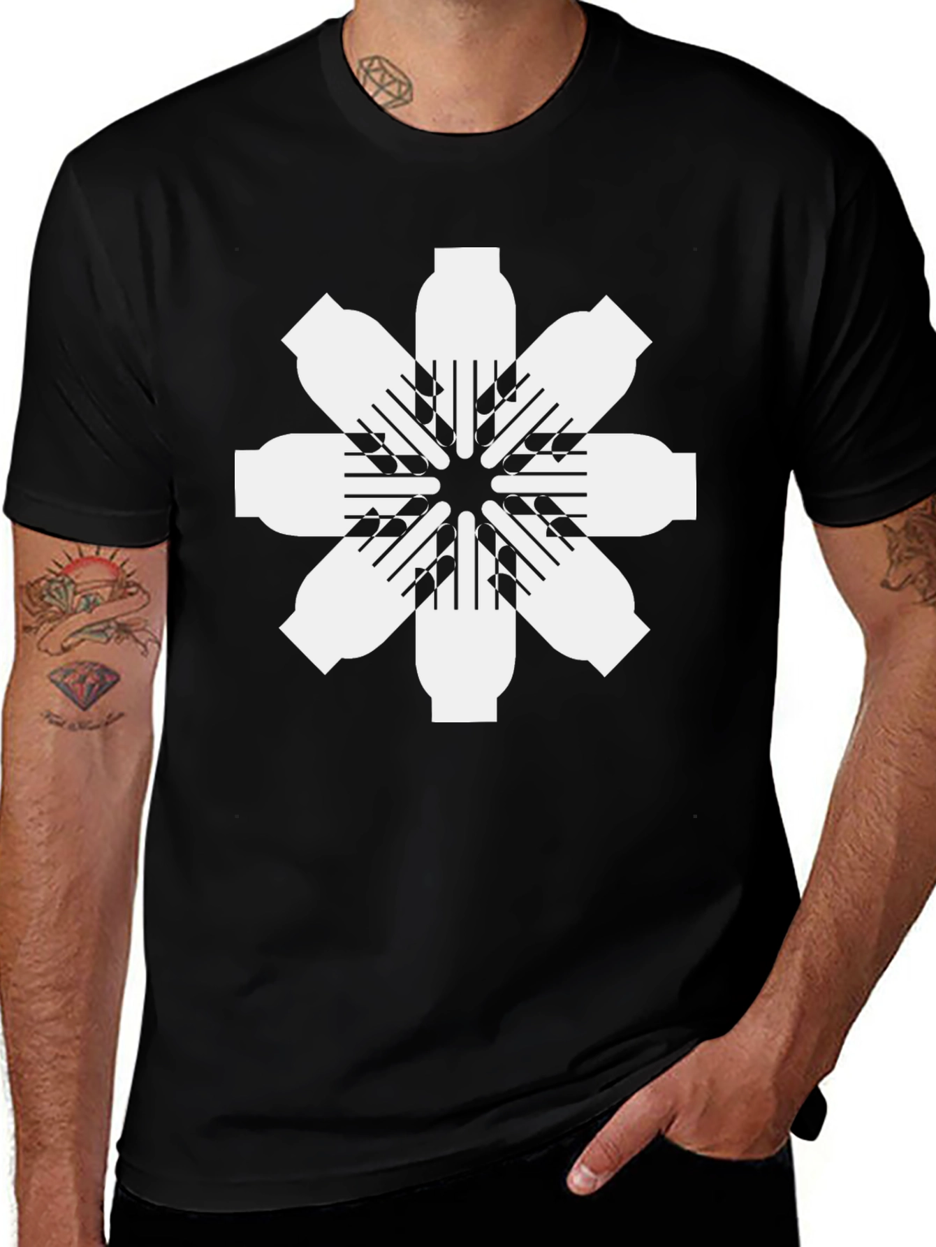 Variant 25 of Black T-Shirt with Graphic Design