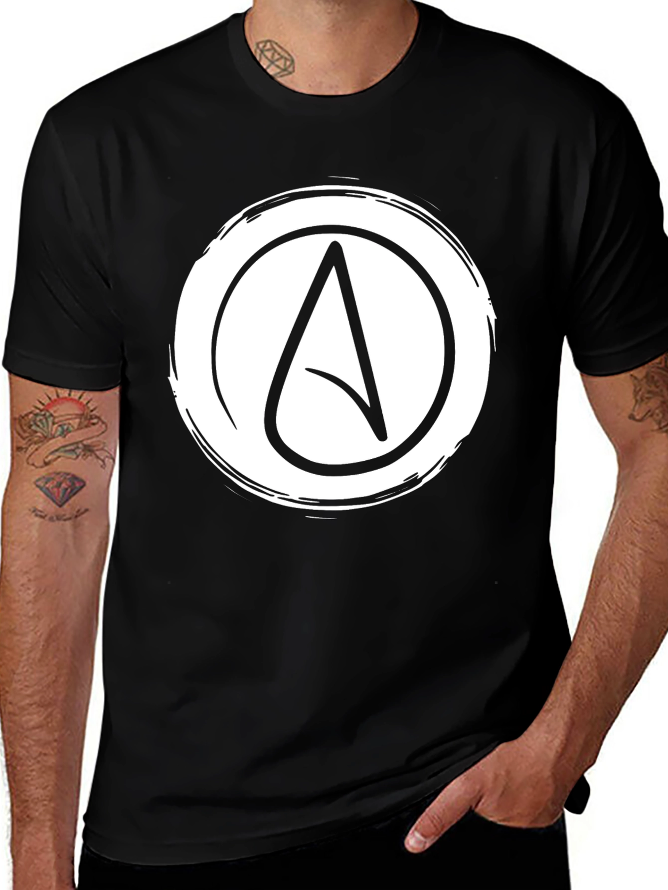 Variant 30 of Atheist Symbol T-Shirt - Cotton Casual Tee