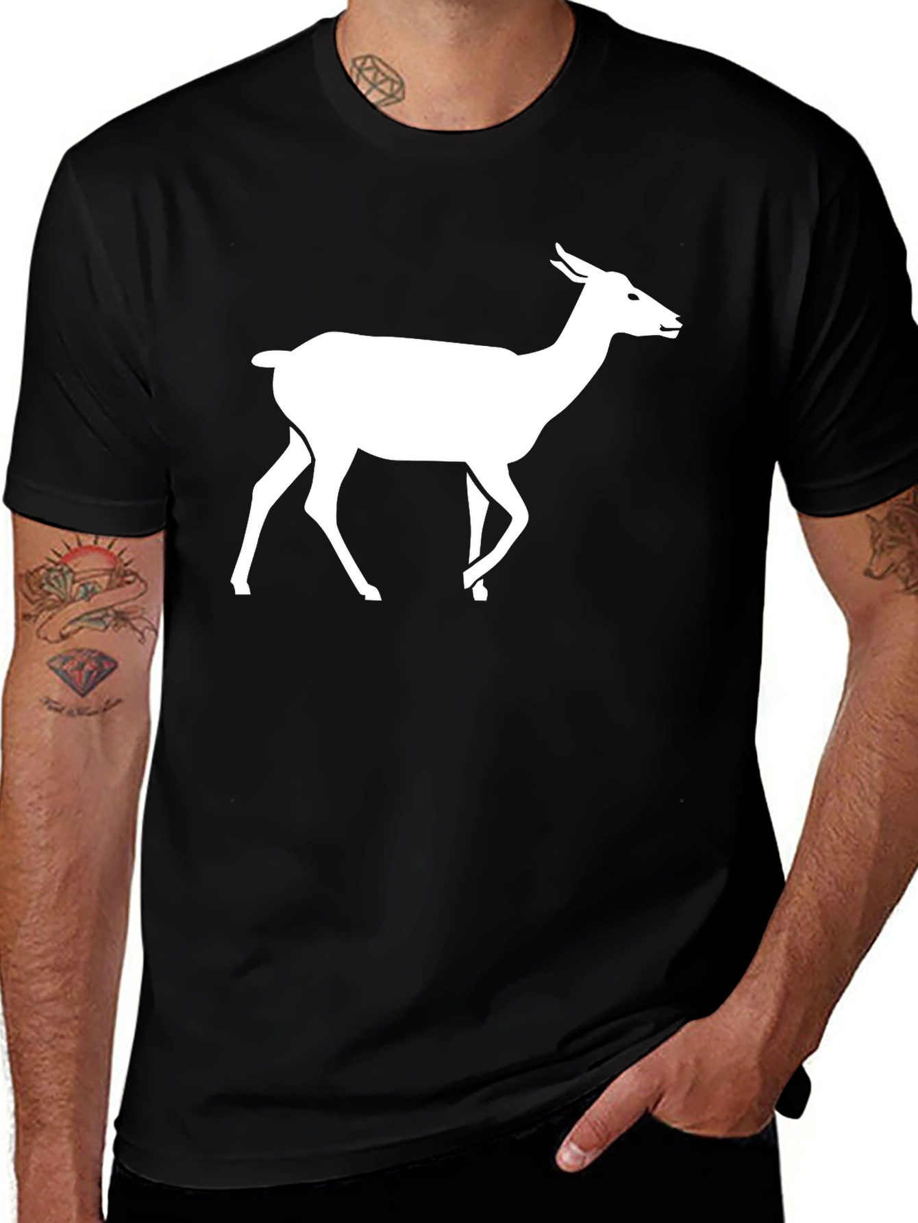 Variant 24 of Deer Graphic Tee - Black Unisex T-Shirt
