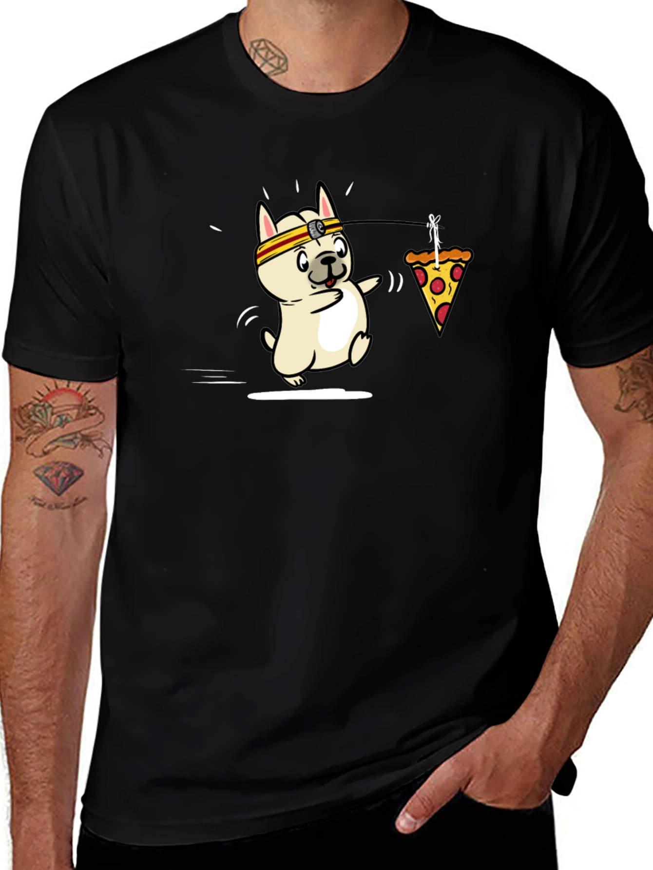 Variant 4 of Dog Pizza Funny Graphic T-Shirt