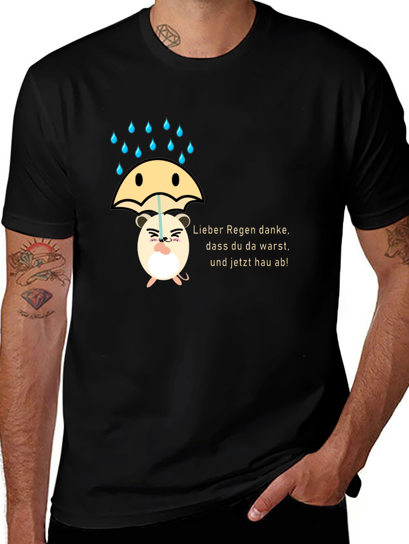 Funny Hamster Rain T-Shirt