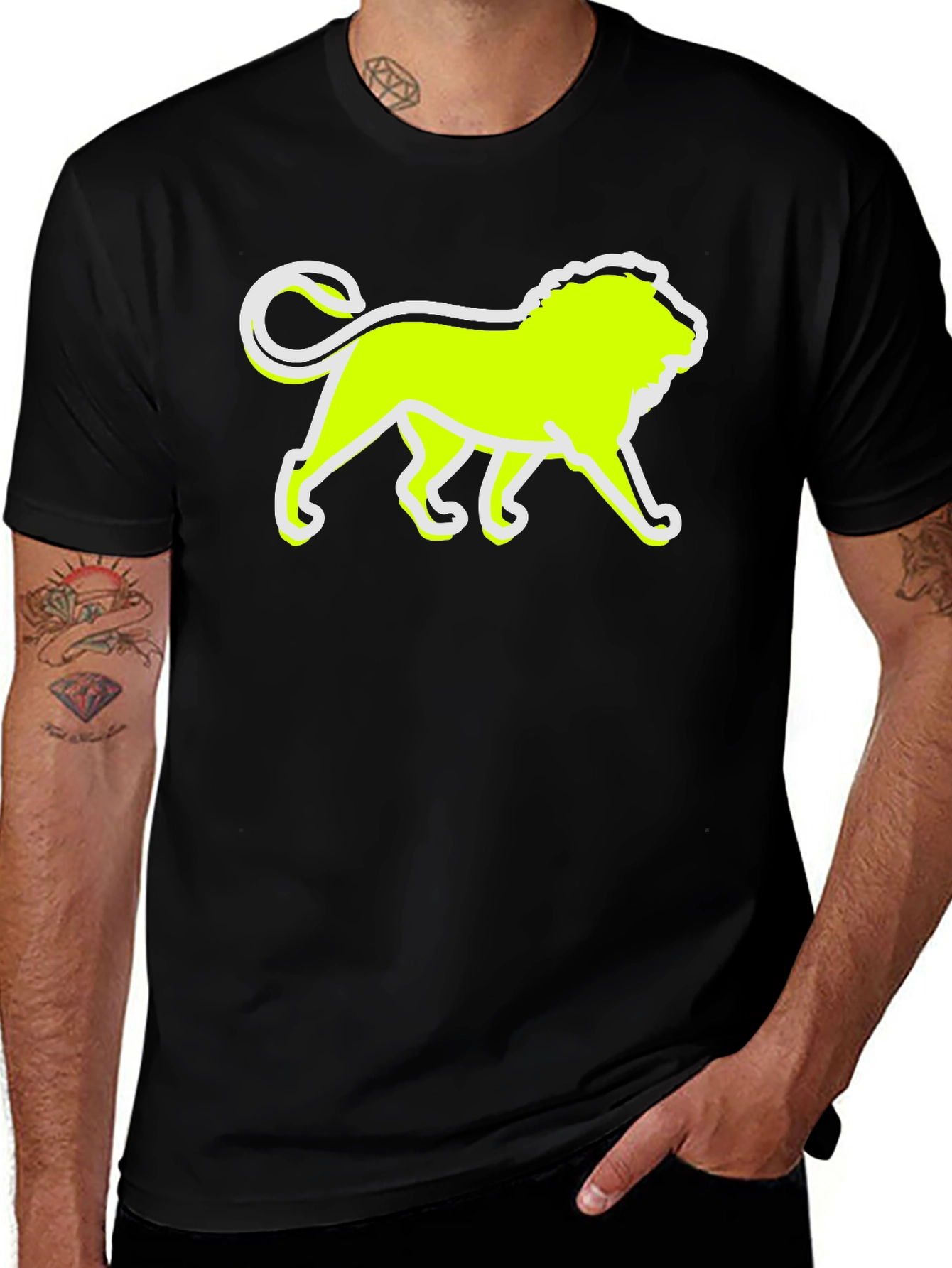 Variant 14 of Lion Graphic Tee - Black Cotton T-Shirt