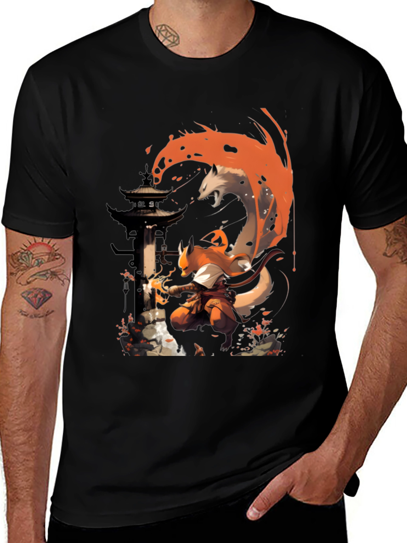 Variant 8 of Fox Spirit Samurai Graphic Tee