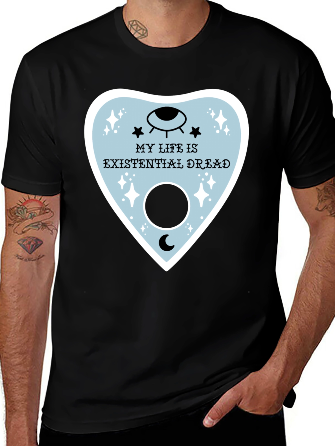 Black Existential Dread Graphic Tee - Unisex Black T-Shirt main image